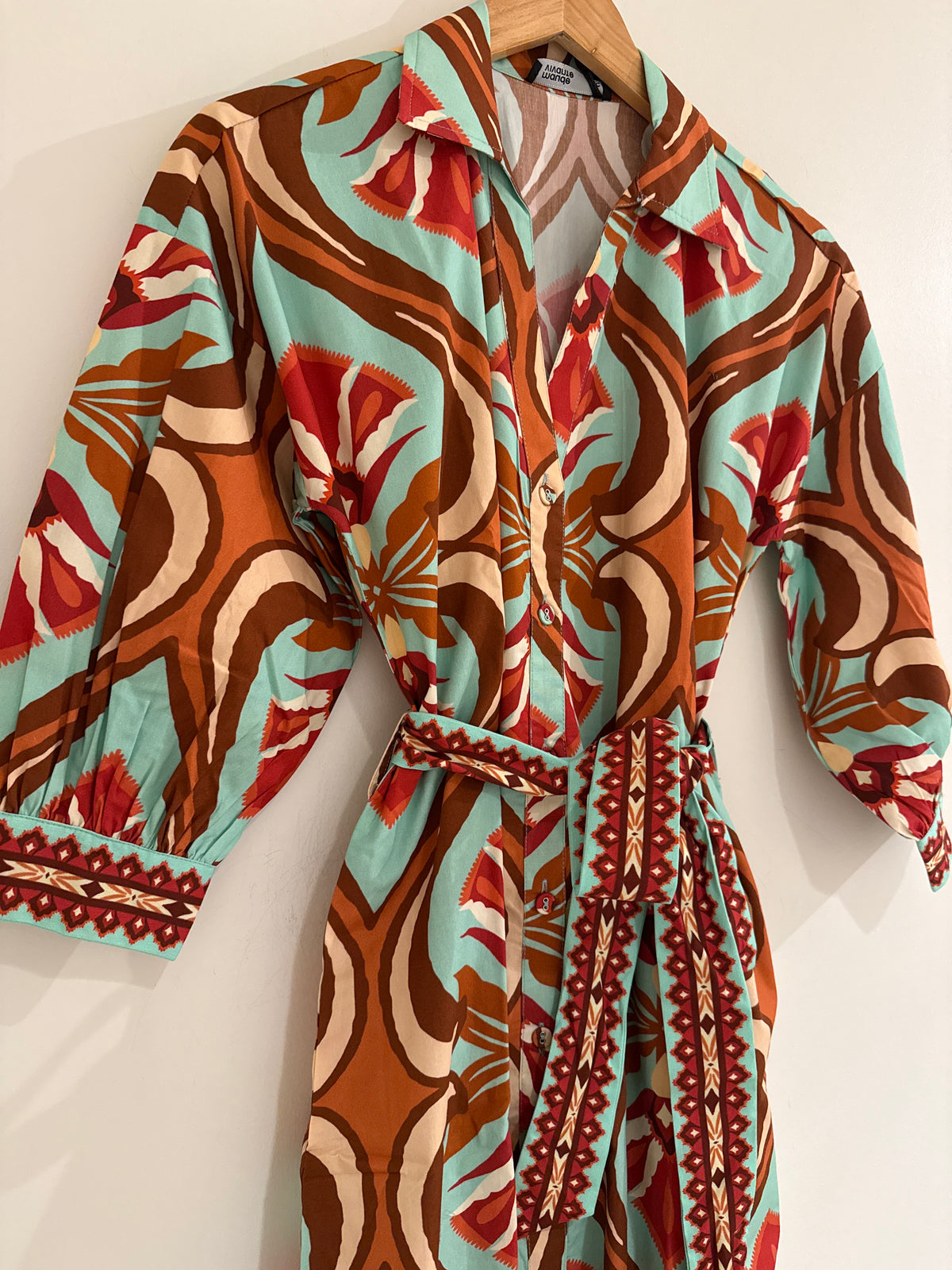 Maude Vivant Olivia Dress Geo Mint