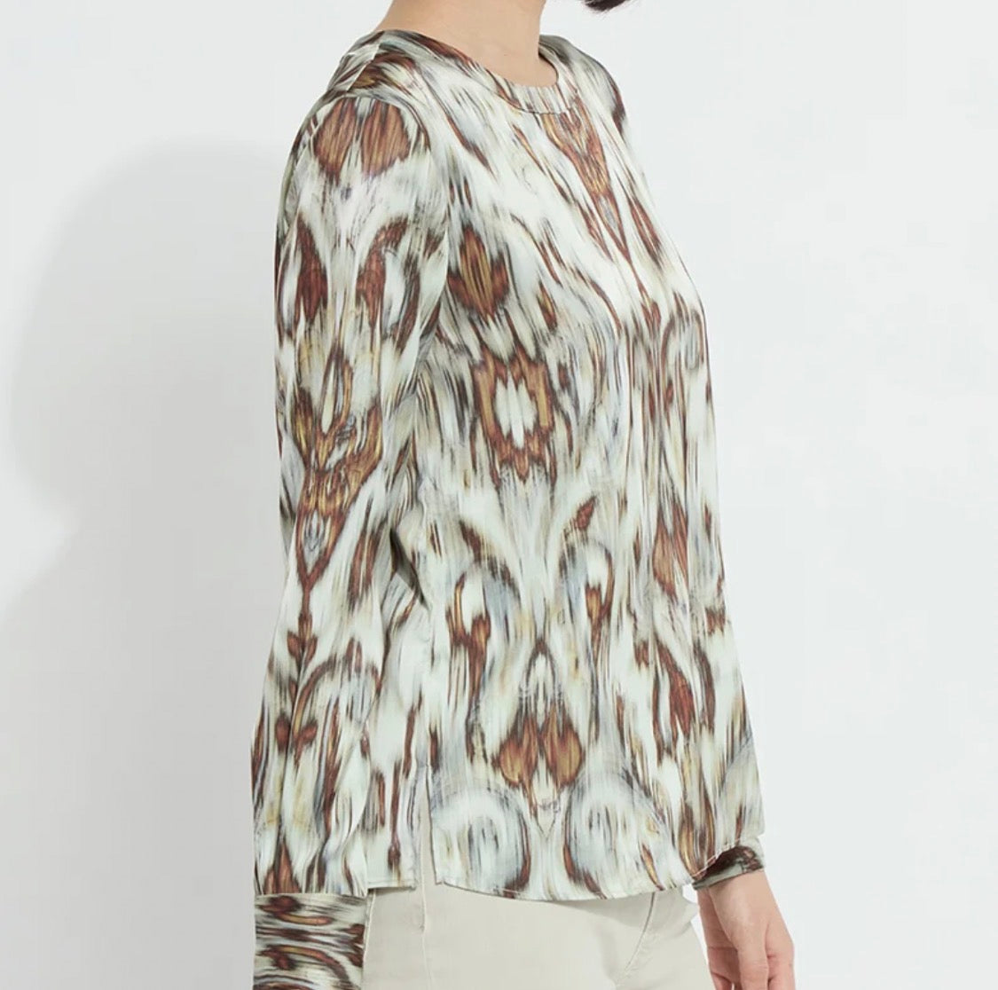 Lysse Tanni Crew Neck Blouse Woodland Paisley