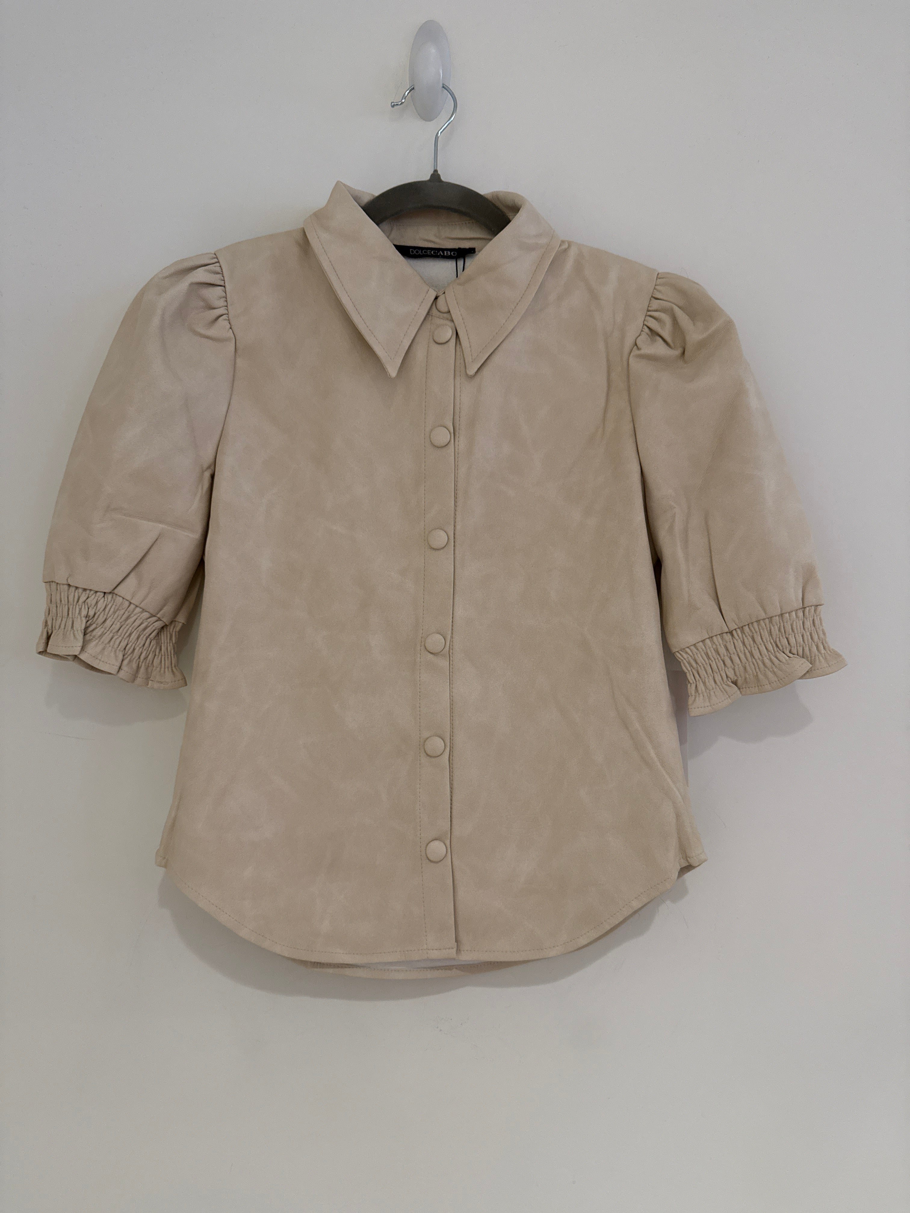 Dolce Cabo Faux Leather Top Bone