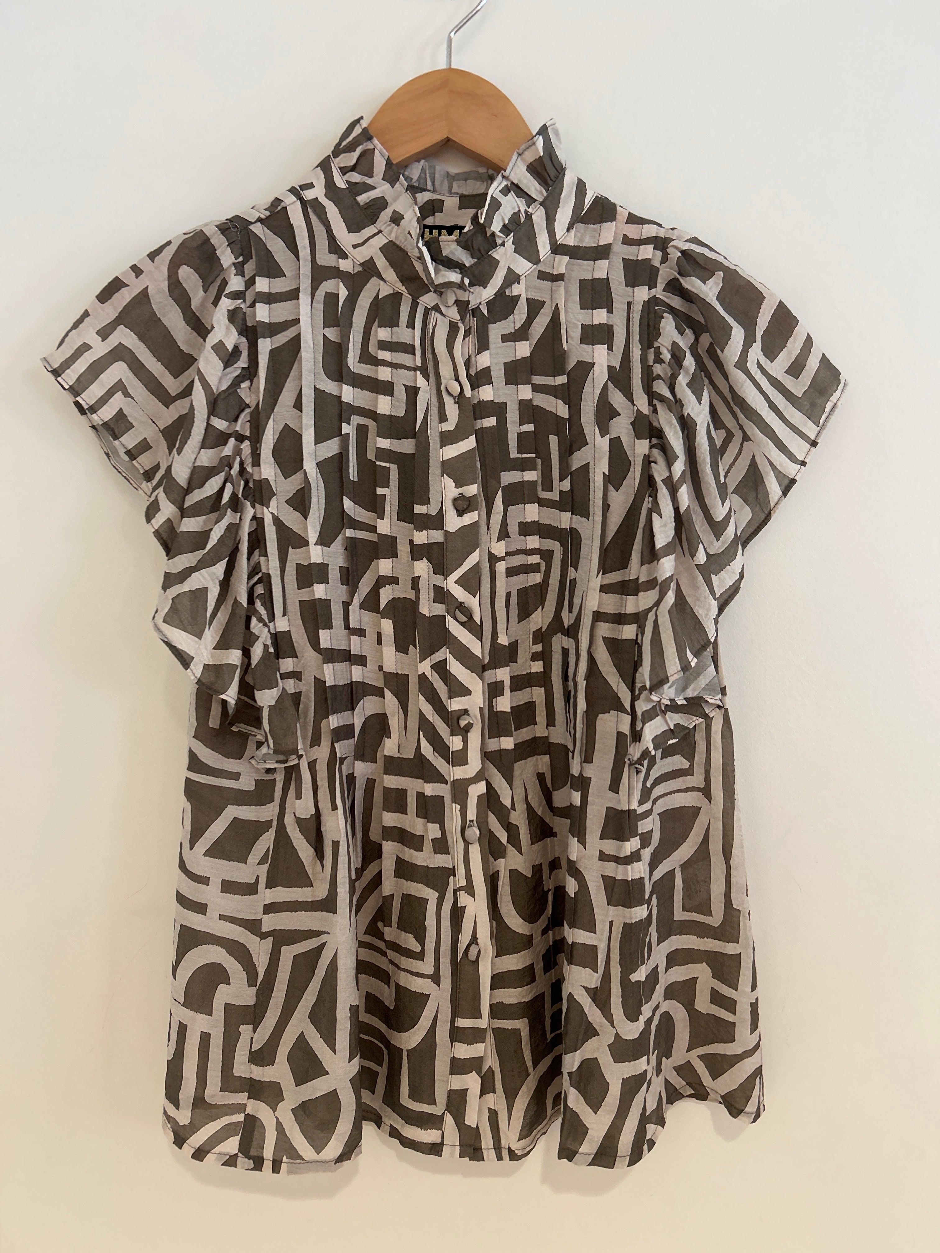 THML Flutter Sleeve Button Up Top
