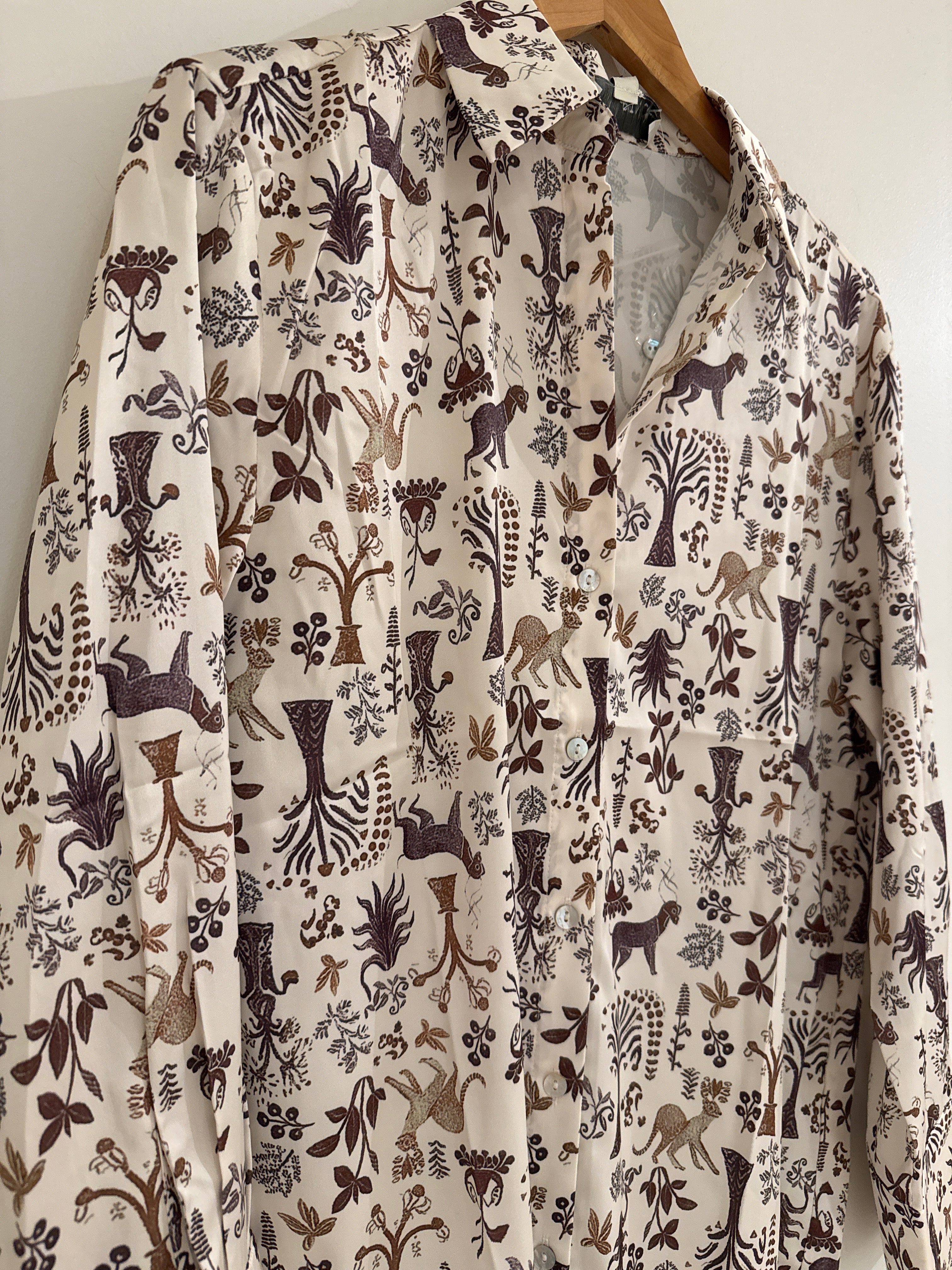 RR Satin Botanical Print Shirt
