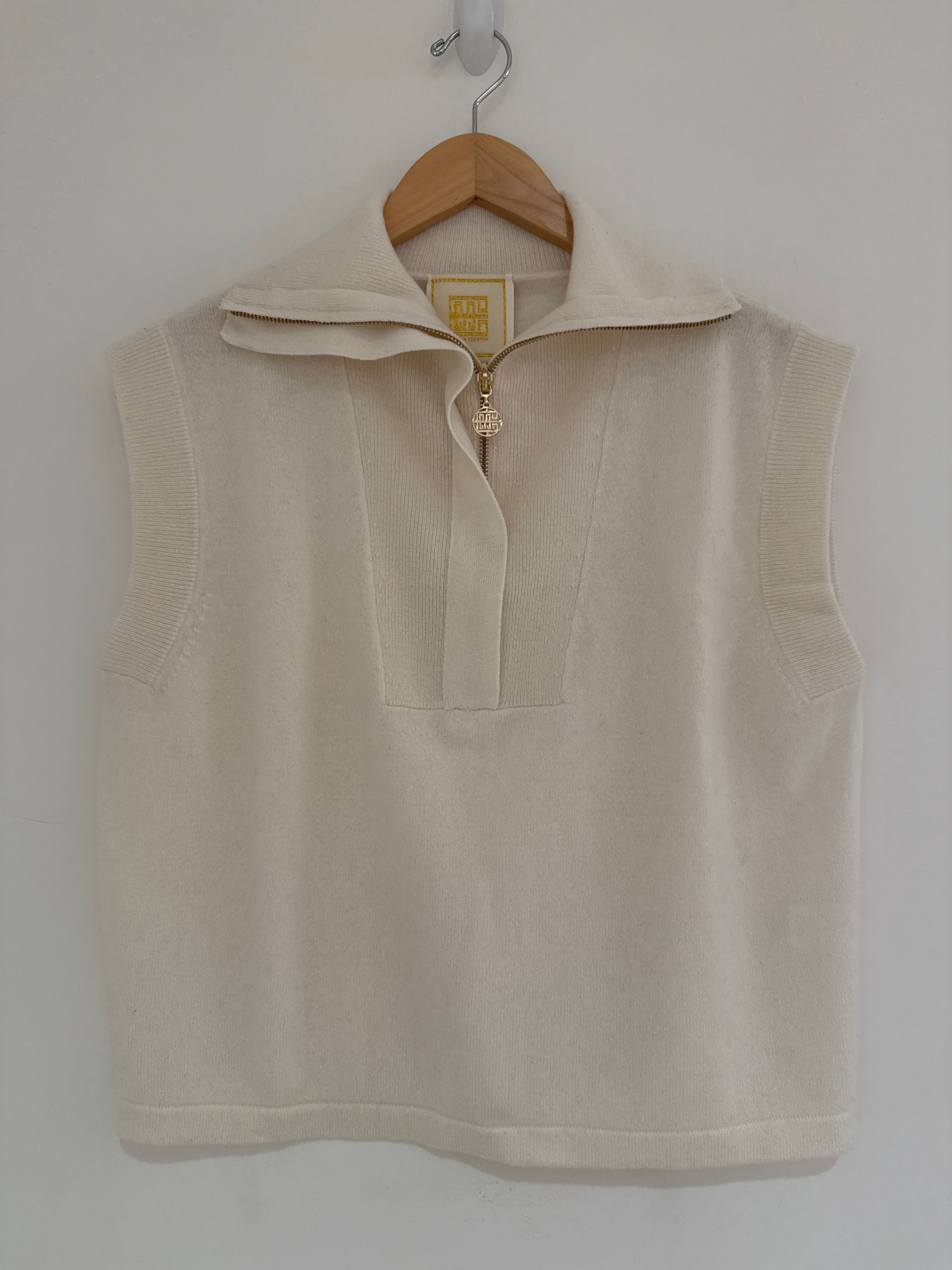 Emily McCarthy Cashmere Vest Eggnog