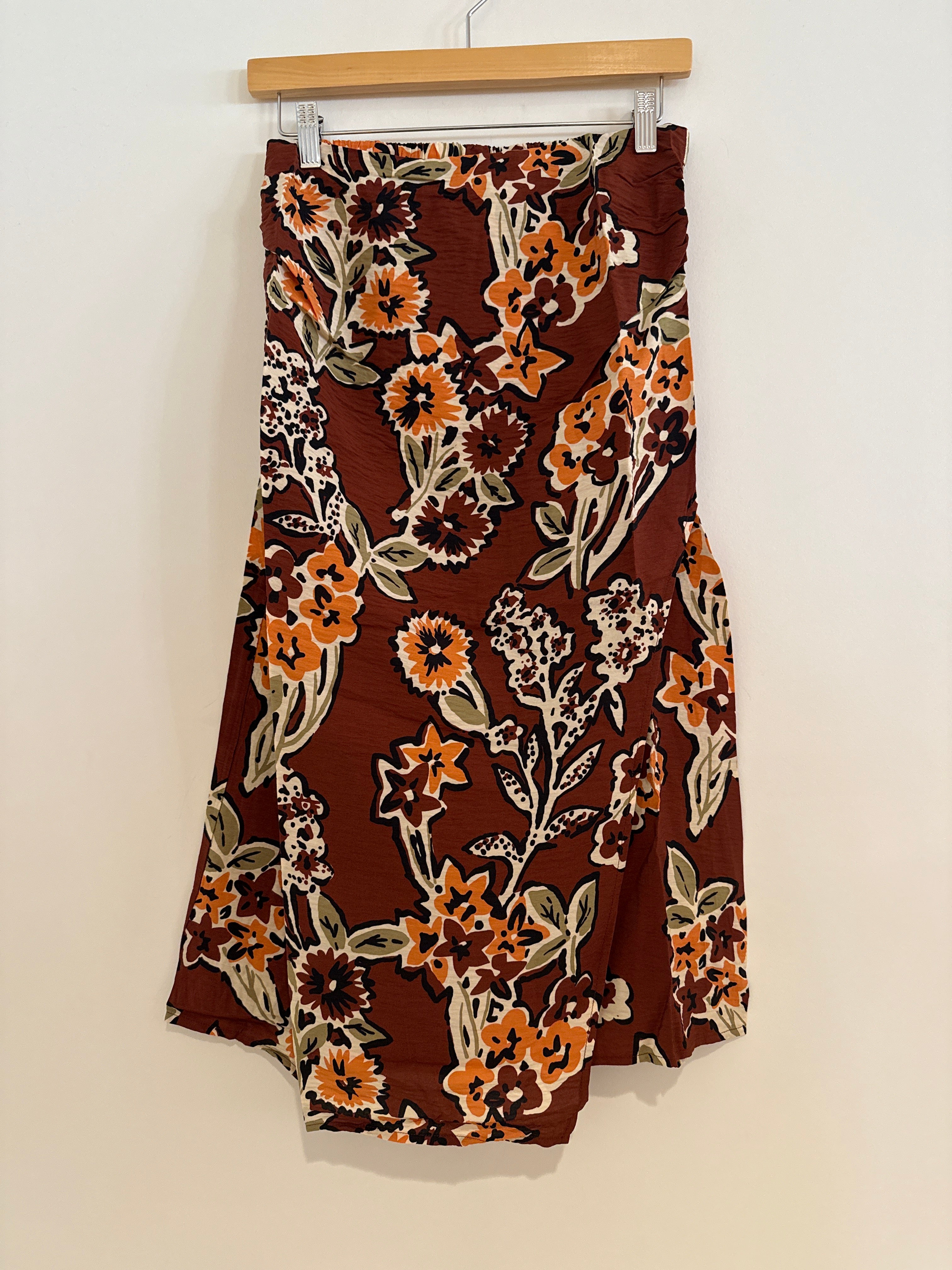 Compania Fantastica Floral Skirt Brown