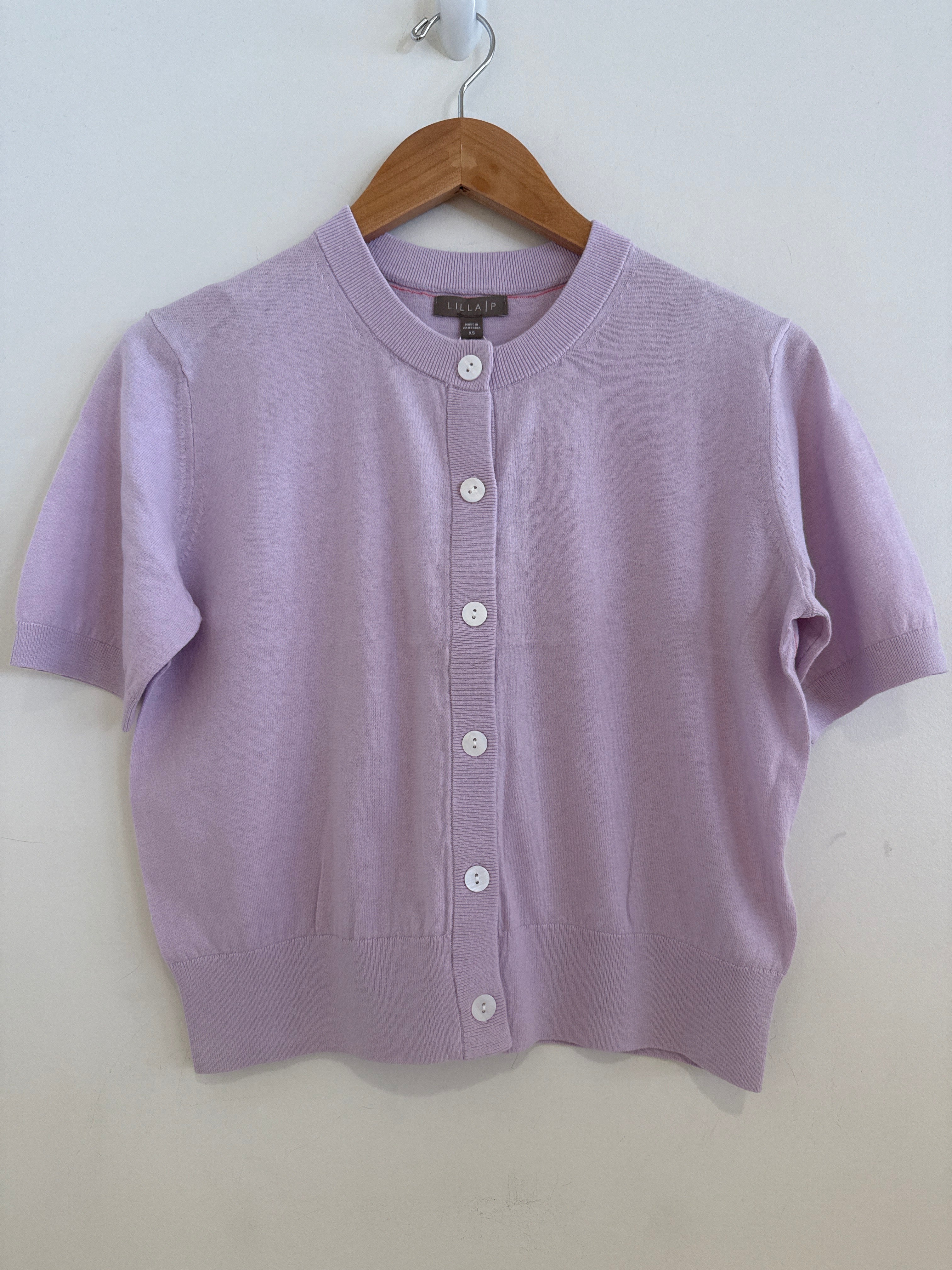 Lilla P Short Sleeve Cardigan Wisteria