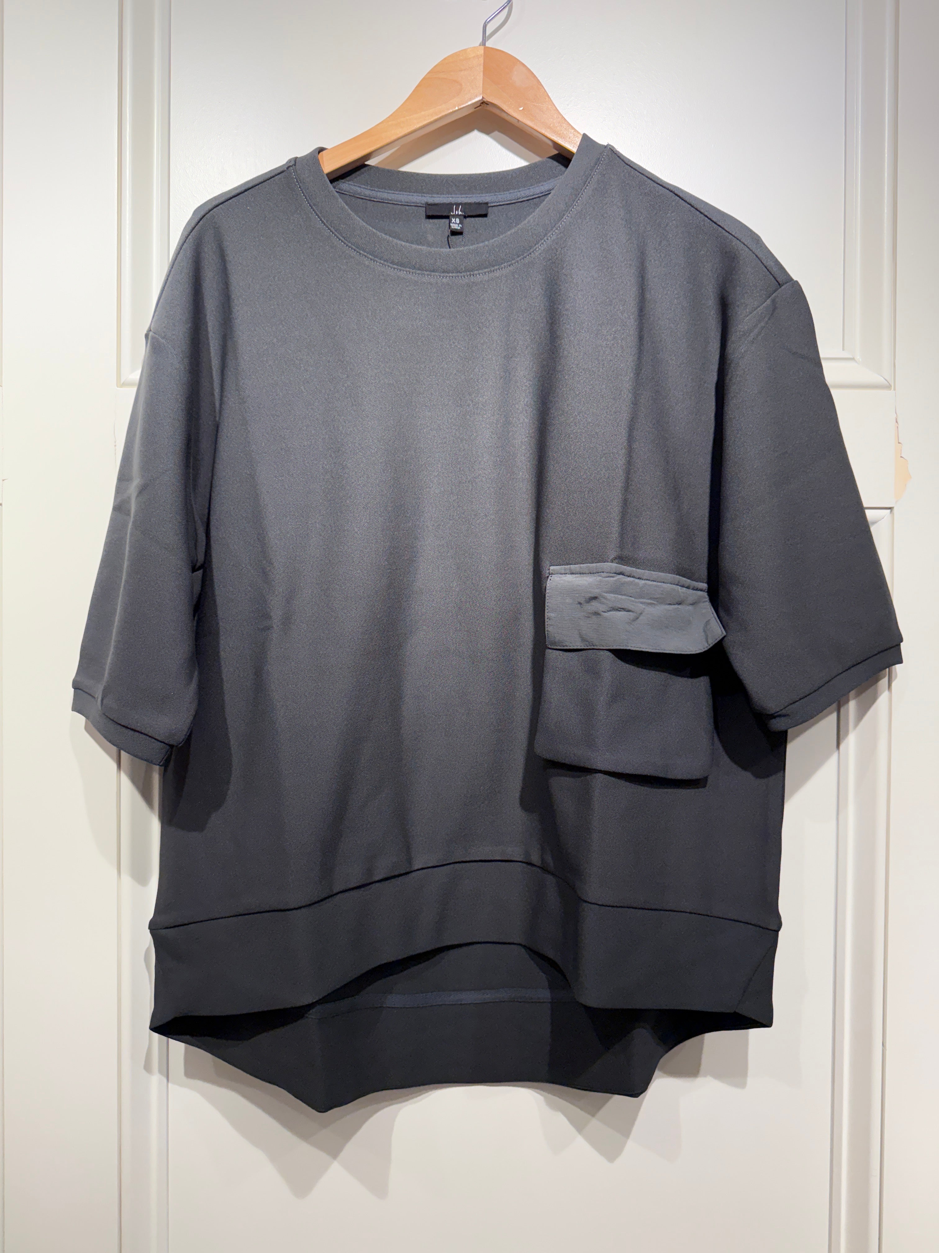 Joh Karen Knit Crepe Top Charcoal