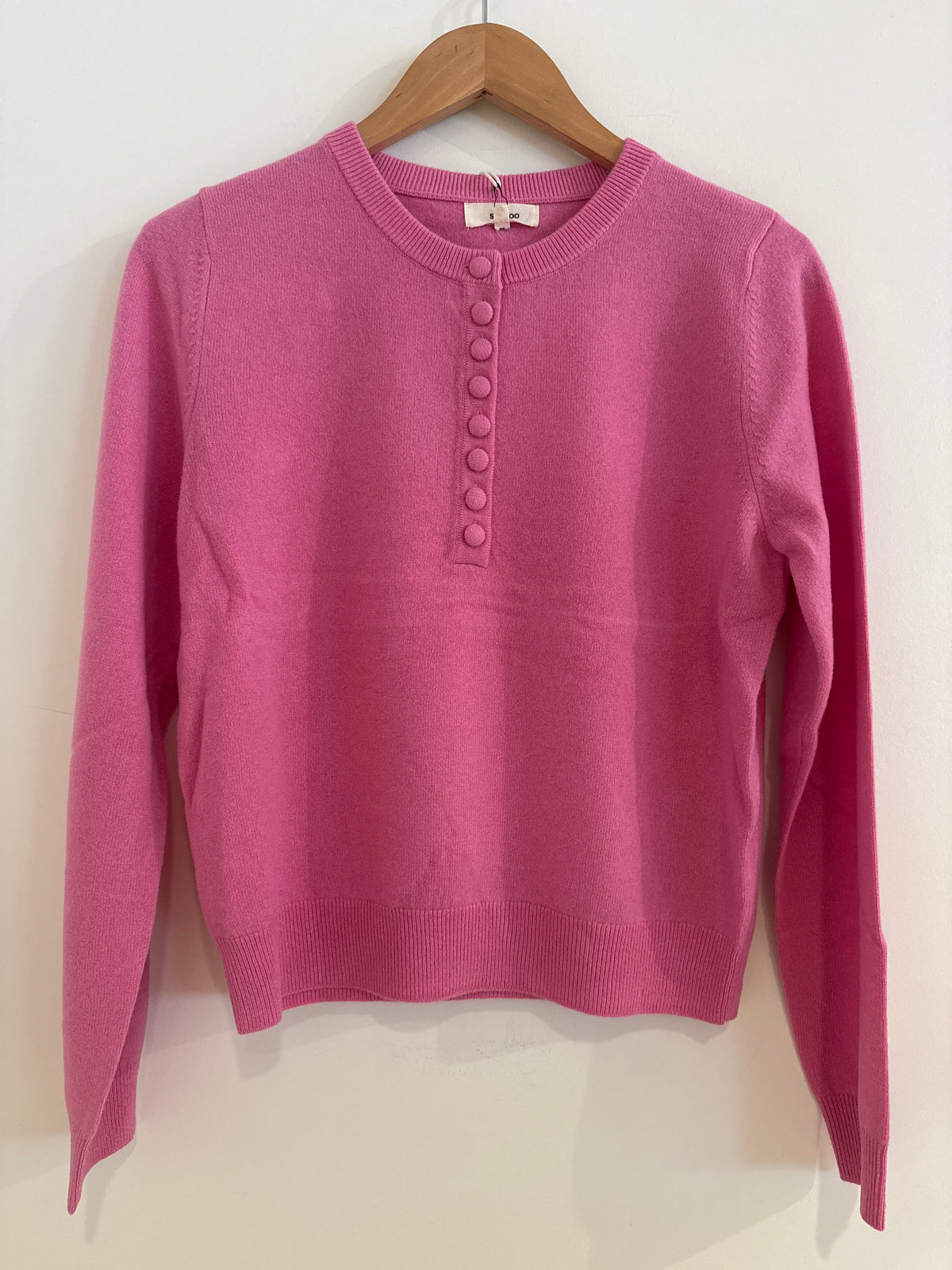 Suncoo Pink Sweater With Covered Buttons