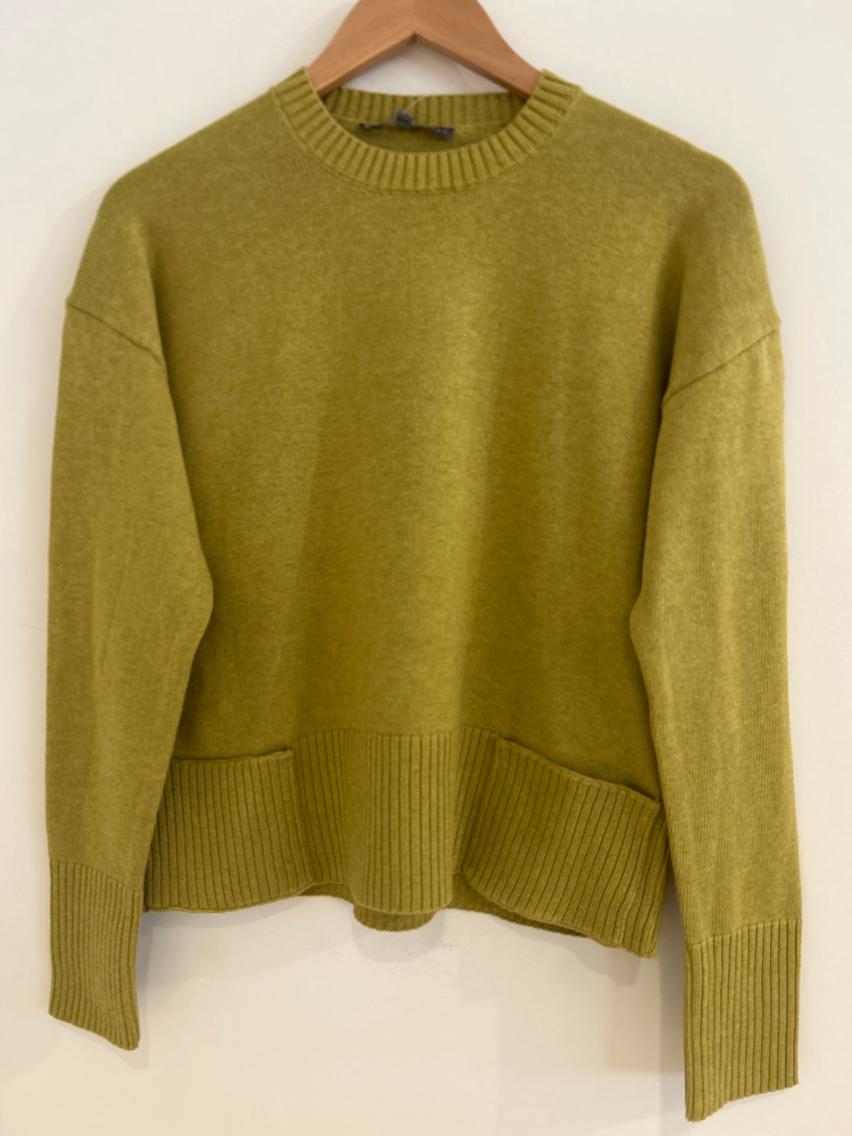 Elliott Lauren Boxy Cotton Cashmere Pocket Sweater