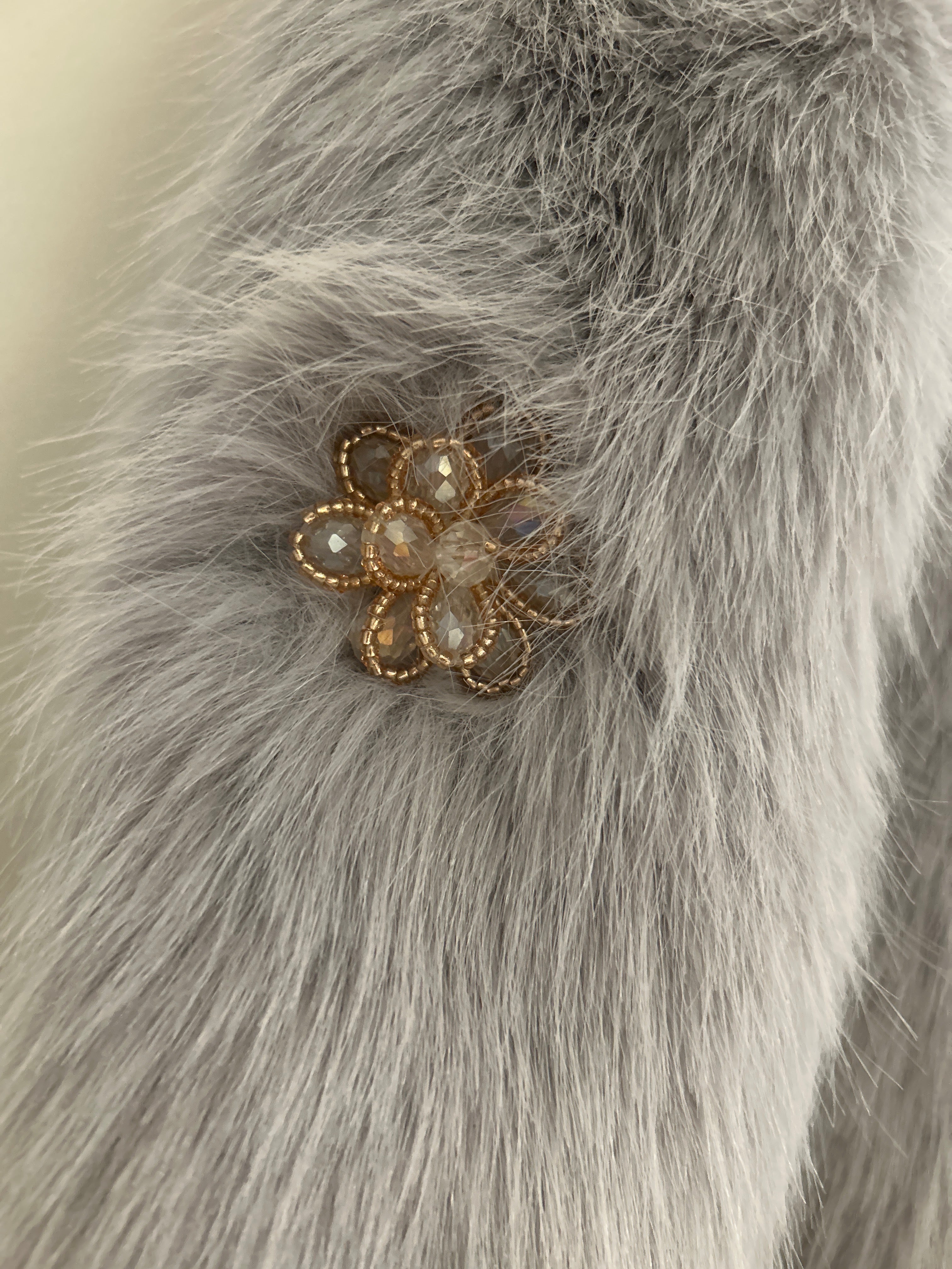 Dolce Cabo Jeweled Fur Jacket