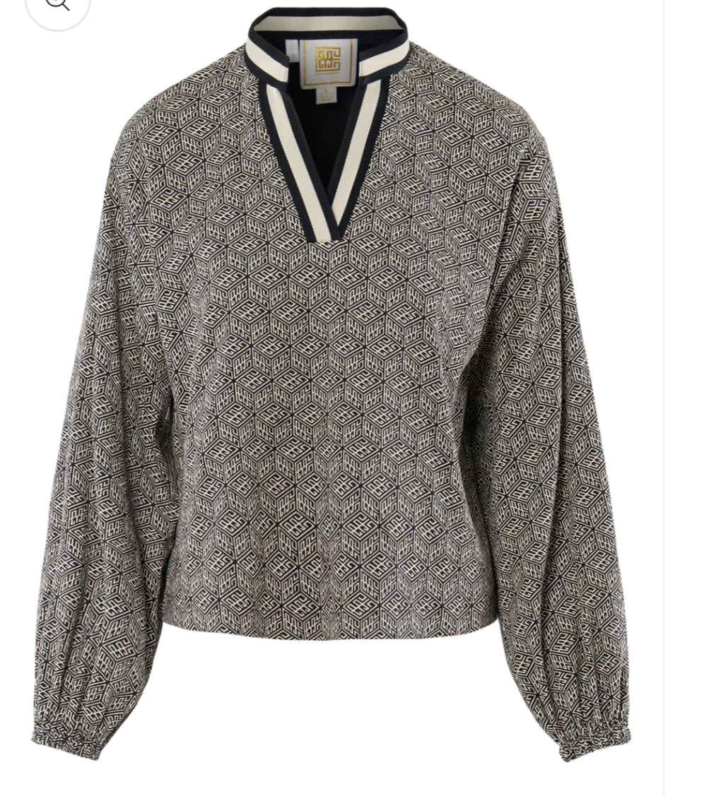 Emily McCarthy Lolli Top Tonal Monogram Black
