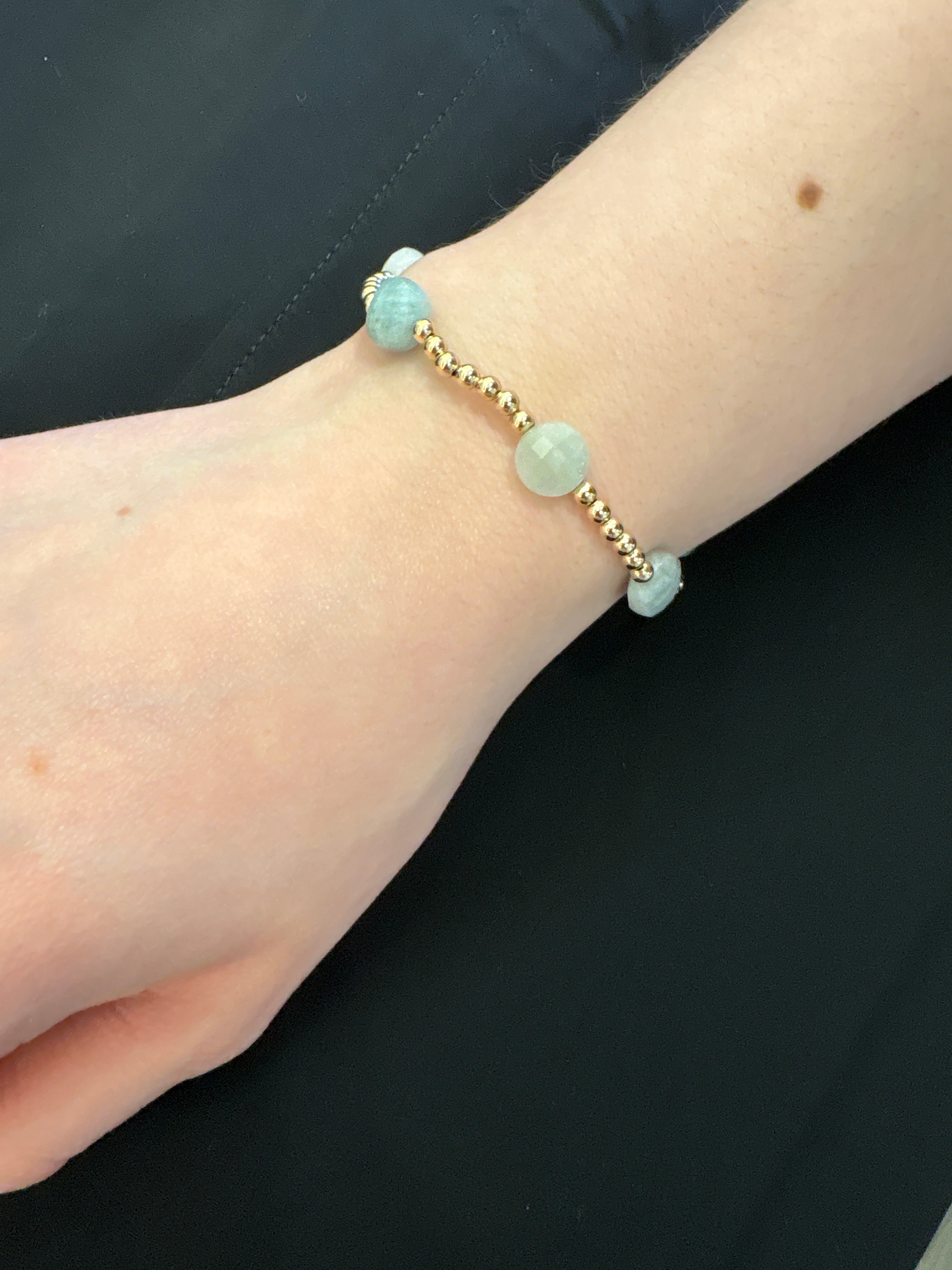 E Newton Admire Gold 3mm Aquamarine