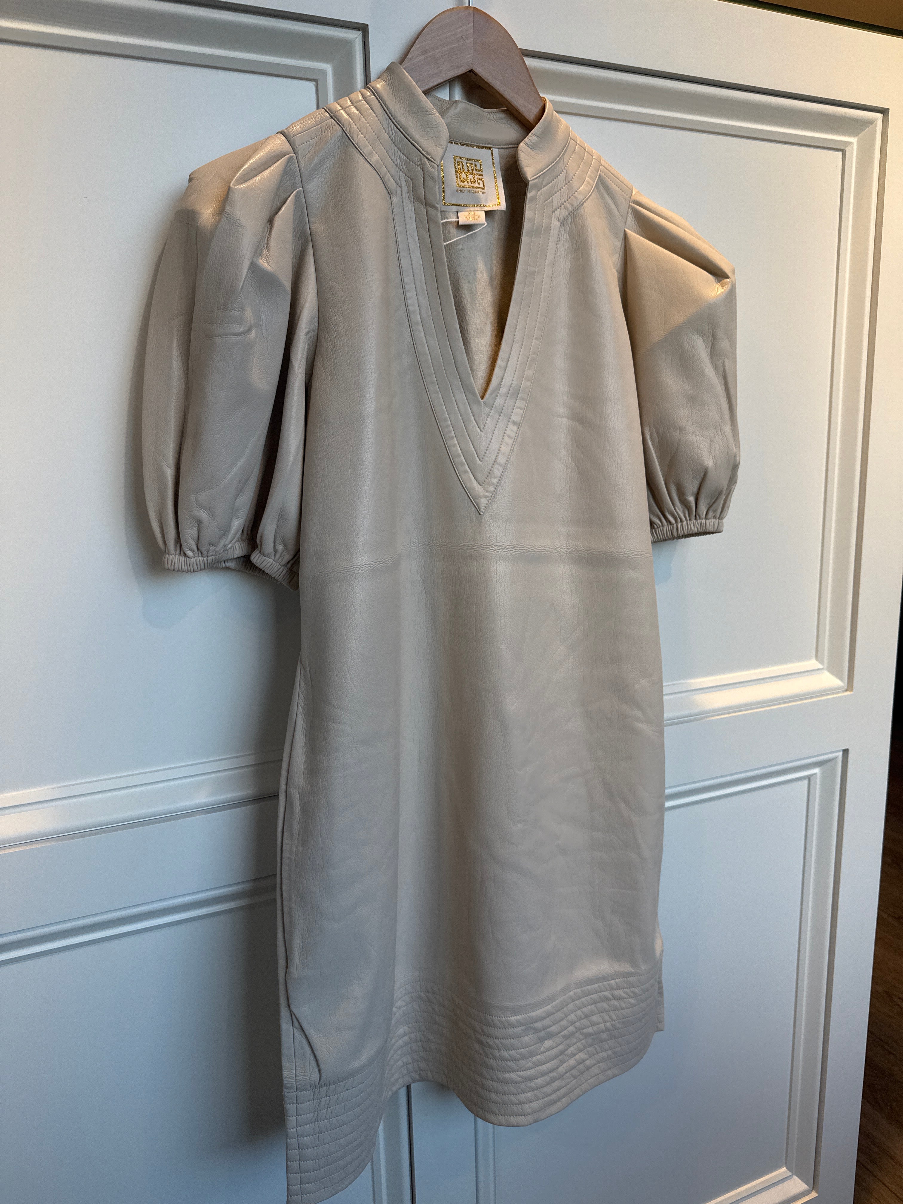 Emily McCarthy Hampton Mini Dress Sandshell Laether