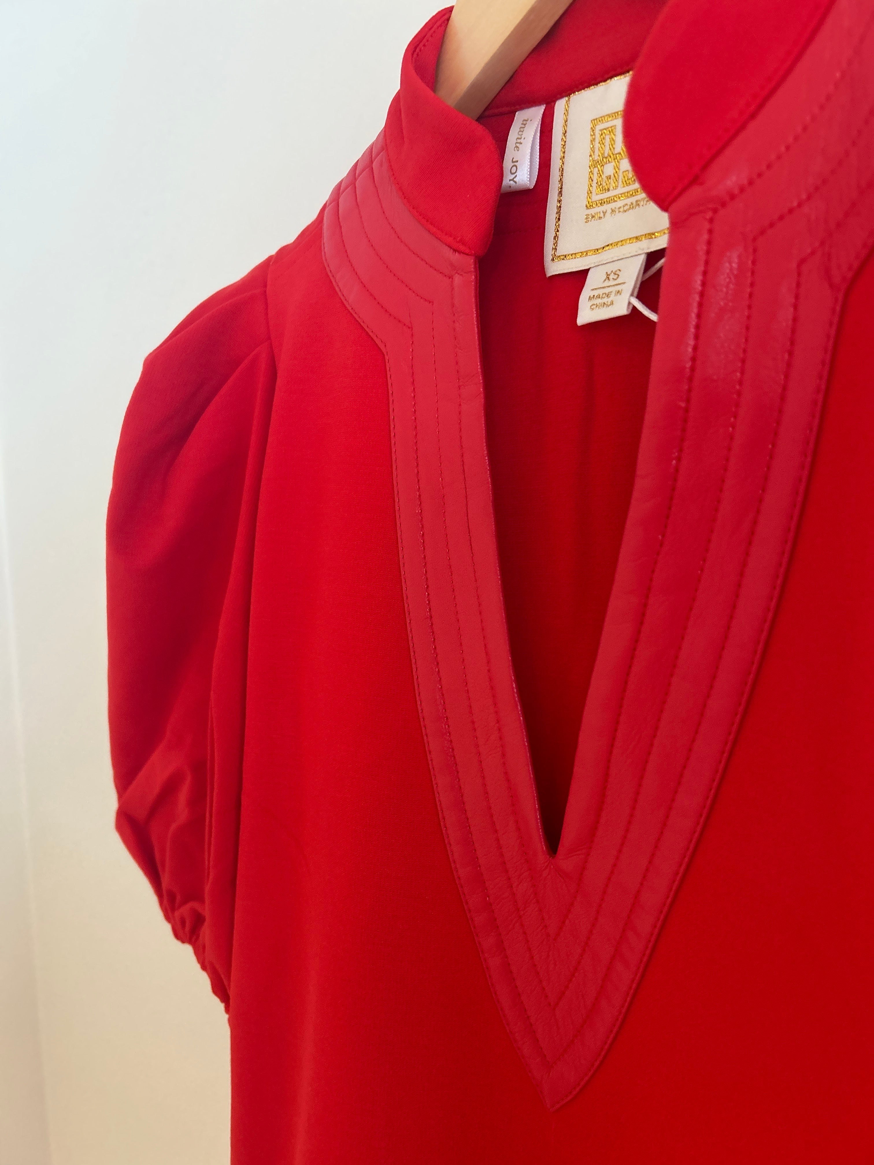 Emily McCarthy Hampton Mini Dress Red Ponte