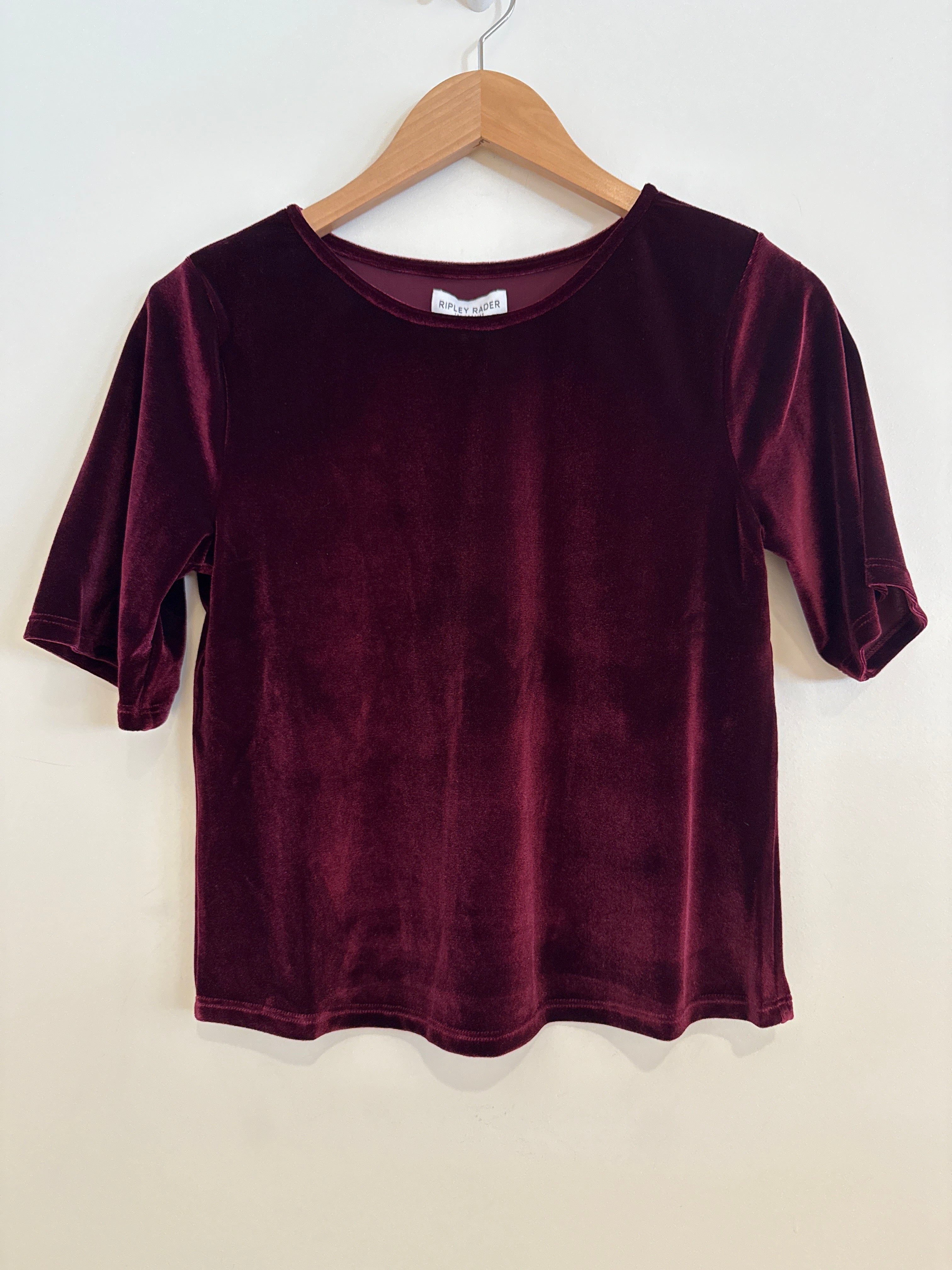 Ripley Rader Velvet Short Sleeve Top Merlot