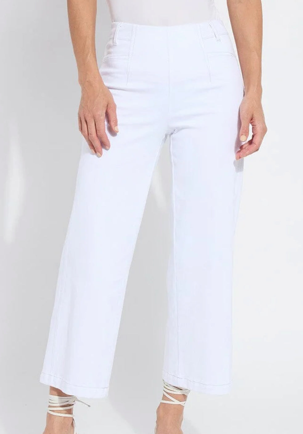 Lysse Layton Wide Leg Cropped Pant White