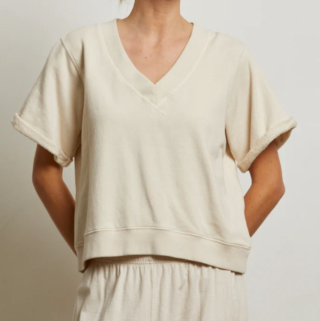 Perfect White Tee Briggs Rolled Sleeve Crew Sweatshirt Sugar