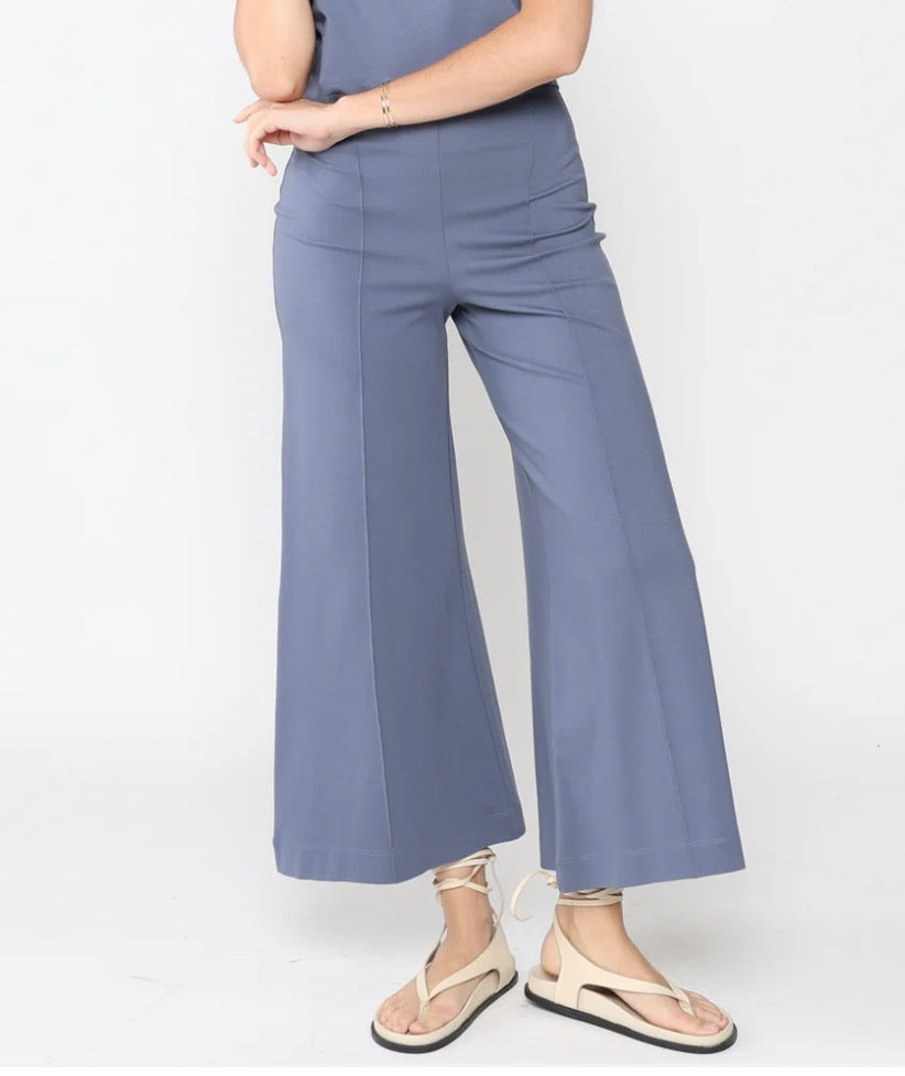 Ripley Rader Ponte Cropped Wide Leg Pant Sea Blue