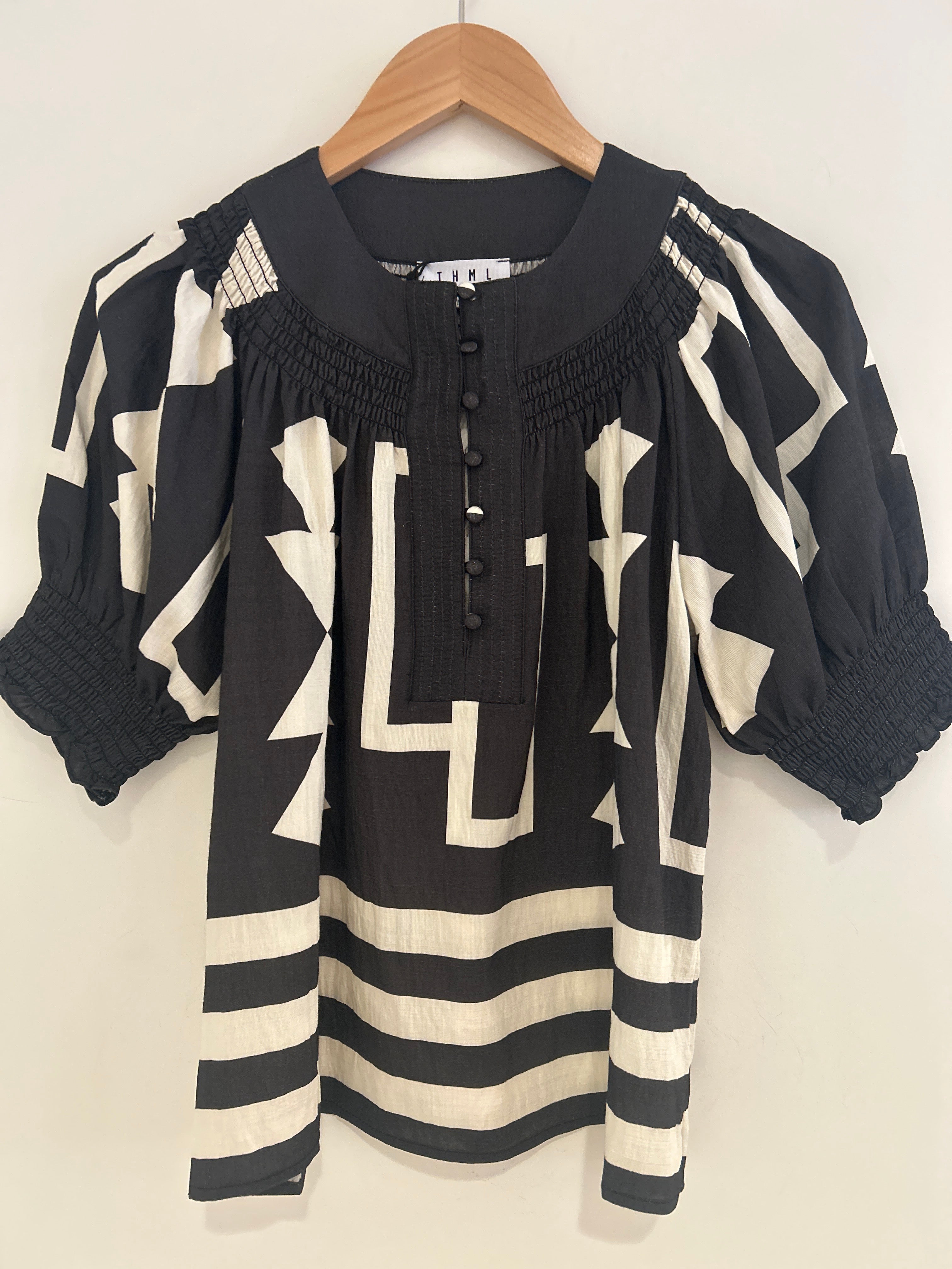 THML Black & Cream Print Top