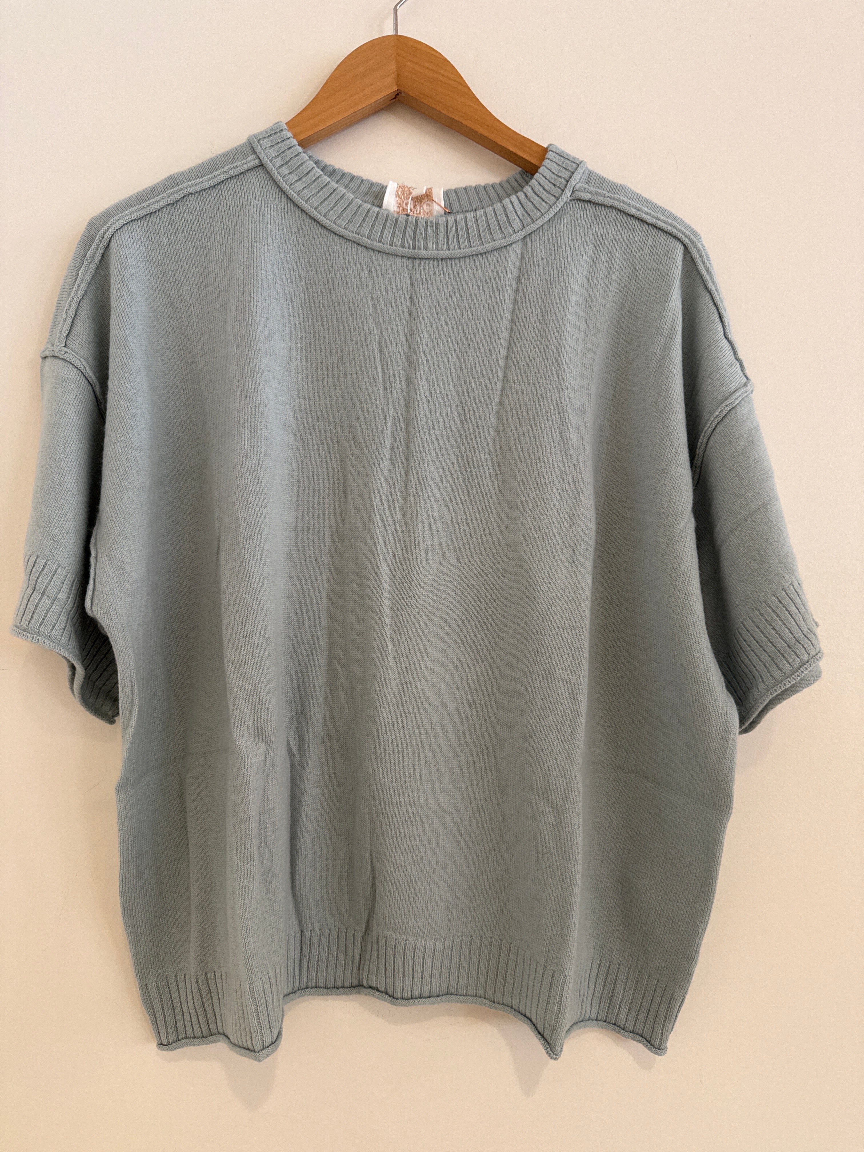 RR Drop Shoulder Sweater Grey Mint
