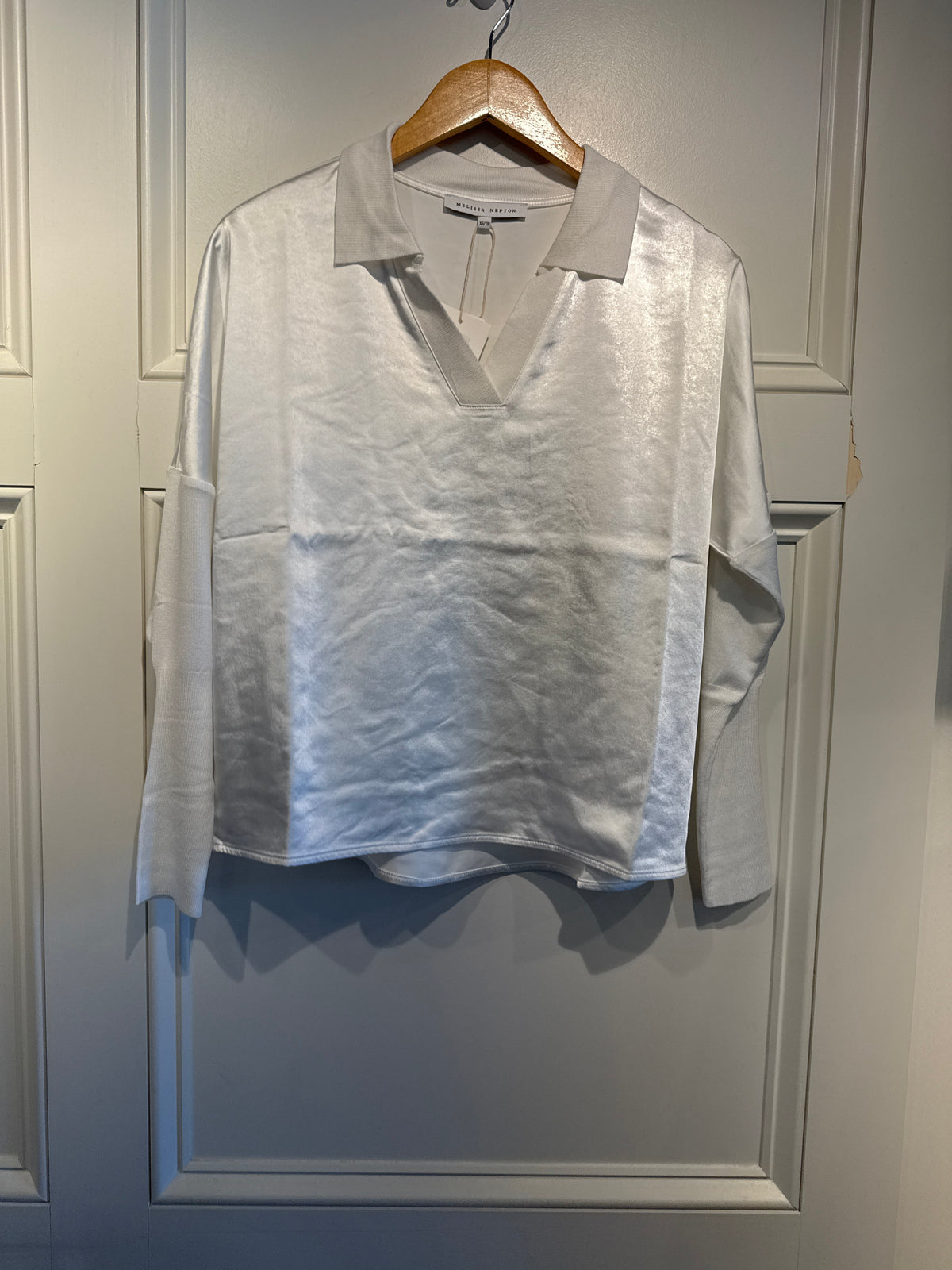 Melissa Nepton Tina Top Off White Satin