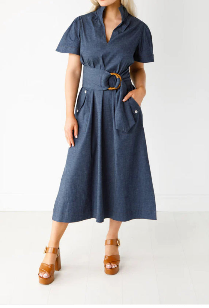 Holly Shae Gretchen Maxi Dress Stretch Denim