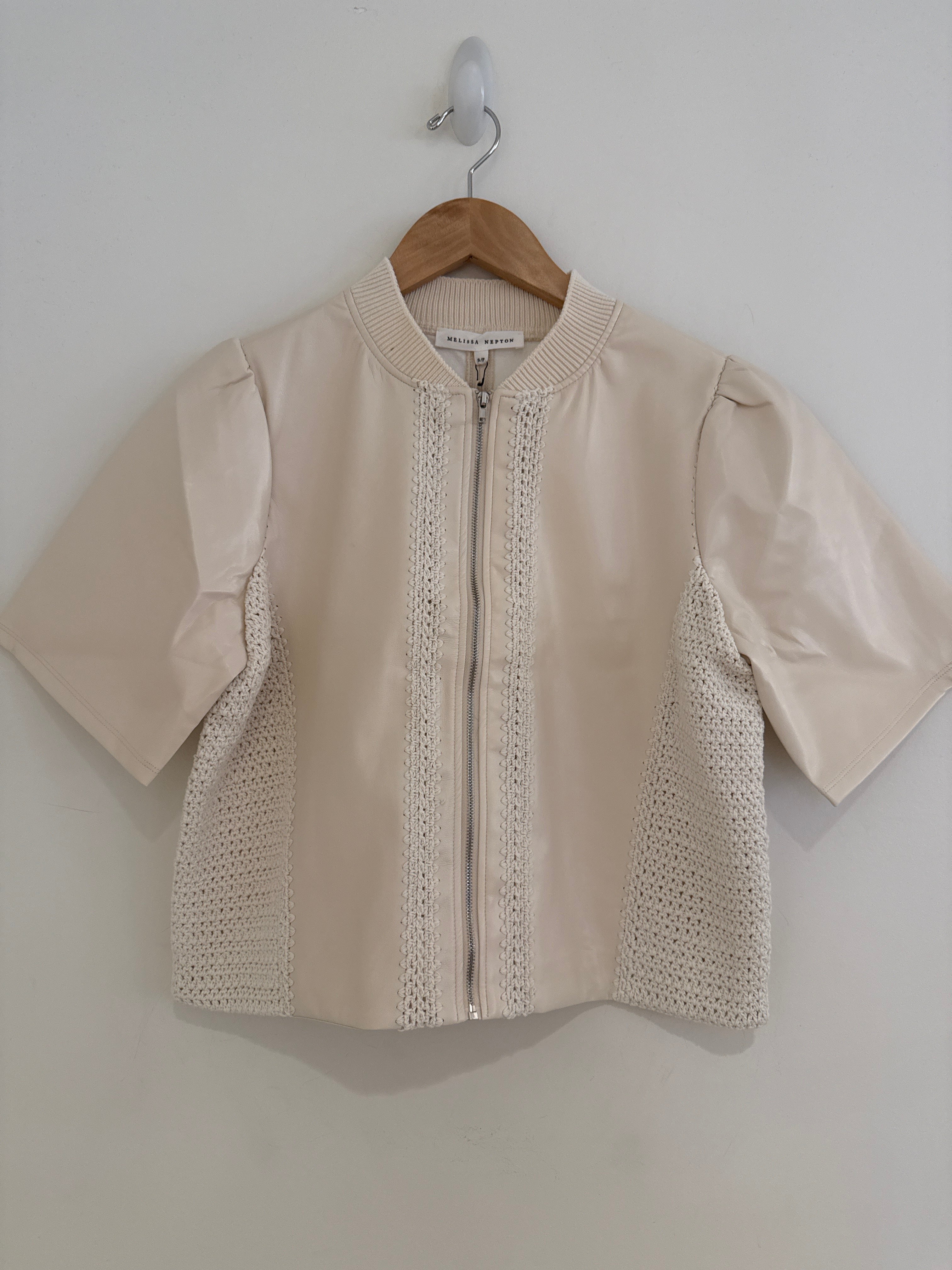 Melissa Nepton Echo Top Cream Faux Leather