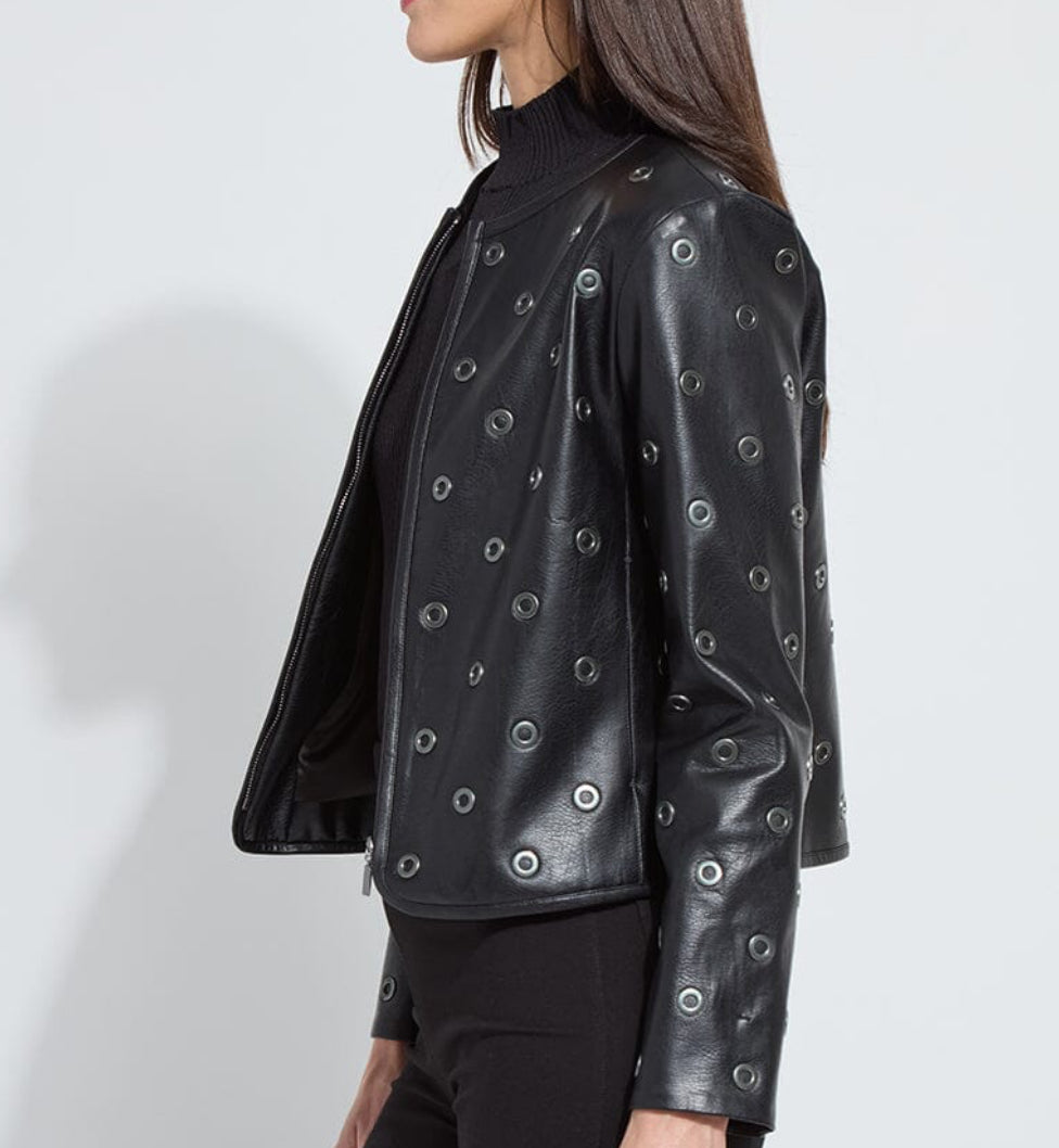 Lysse Grommet Faux Leather Jacket