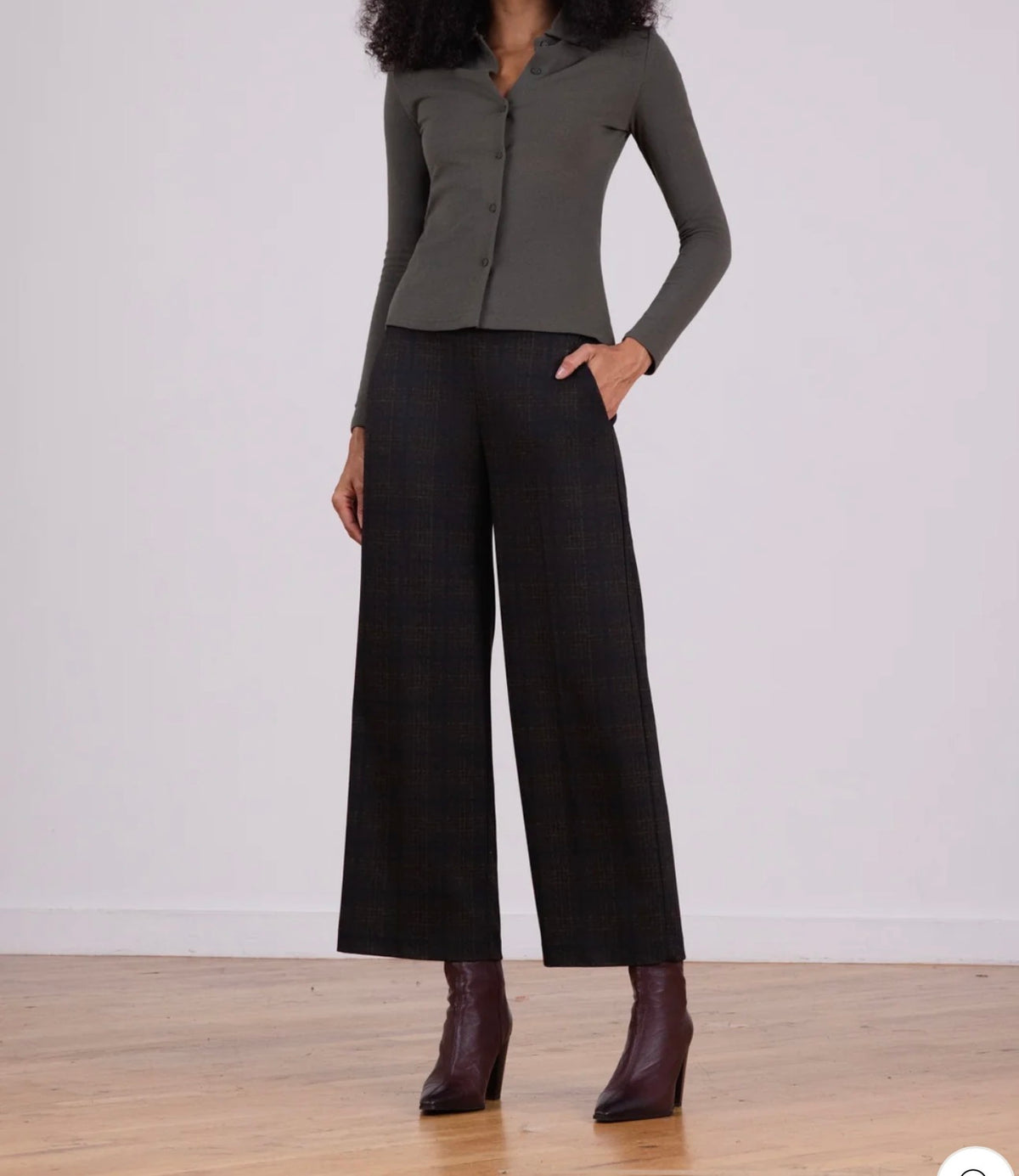 Avenue Montaigne Grace Pant Tobacco Plaid