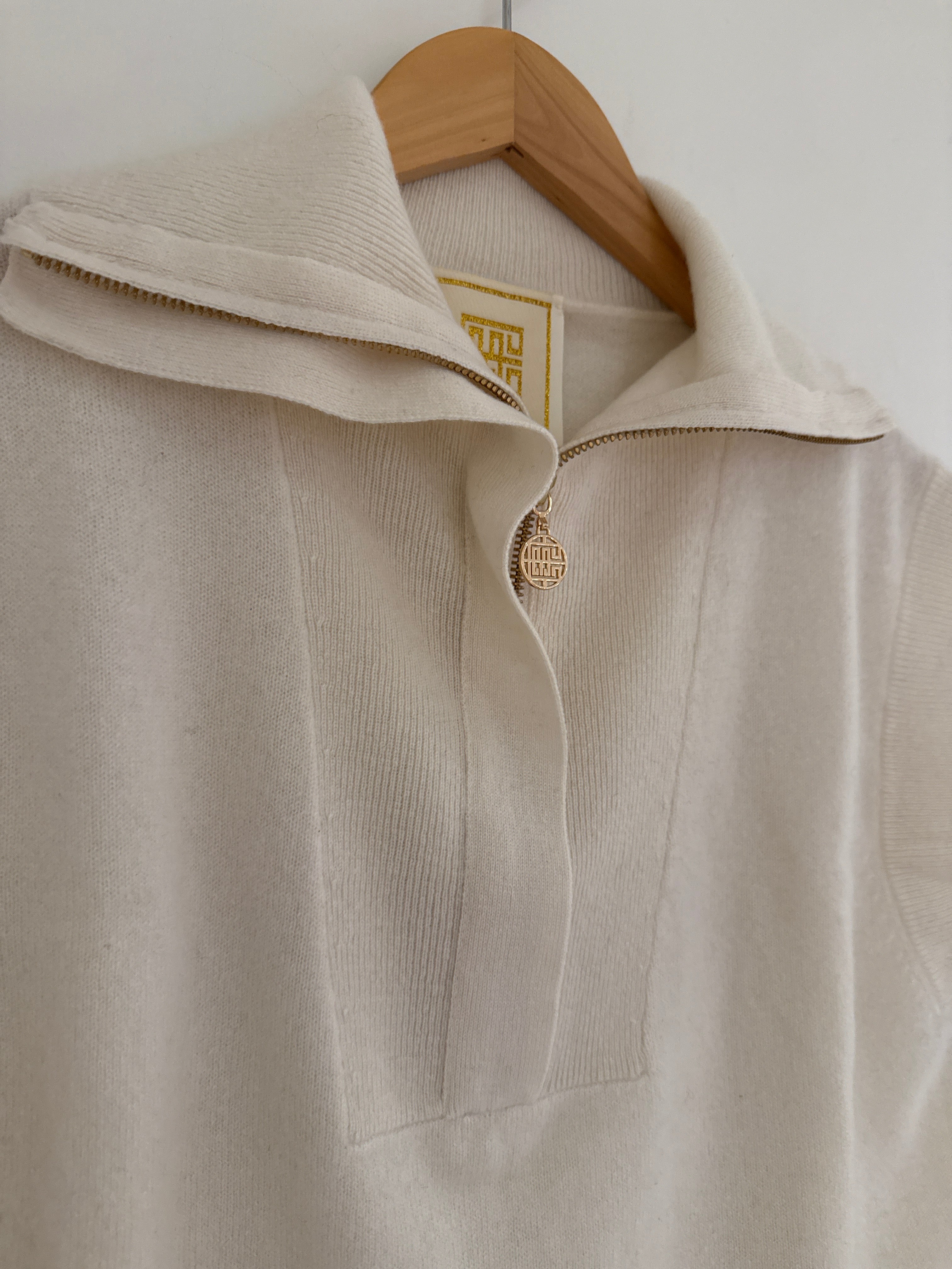 Emily McCarthy Cashmere Vest Eggnog