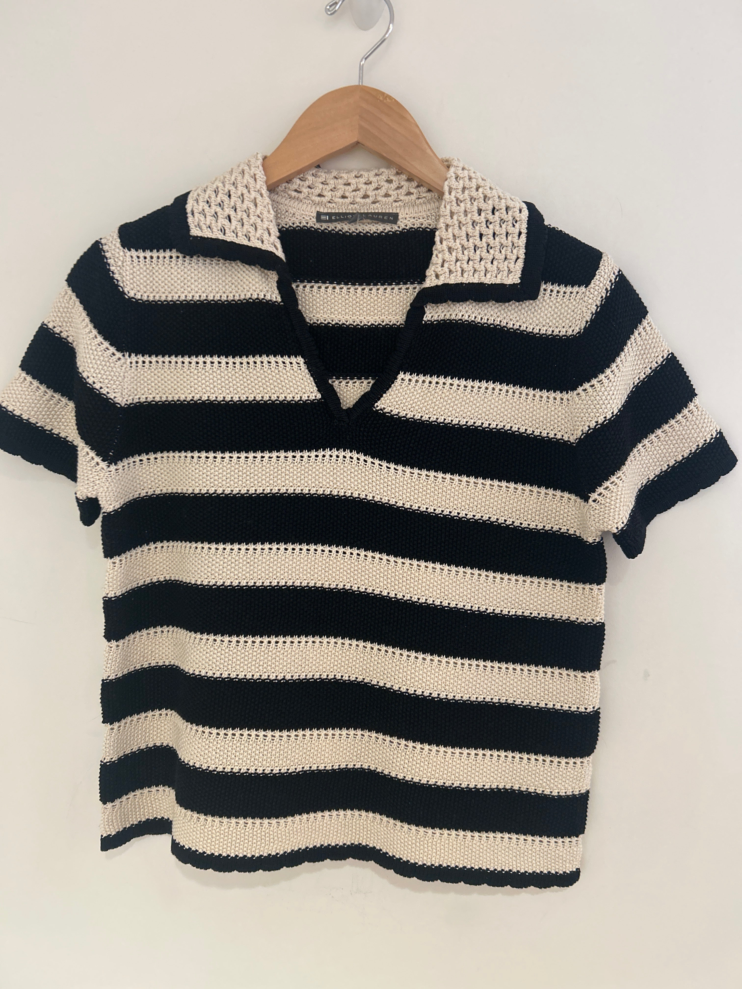 Elliott Lauren Polo Sweater Black & Tan