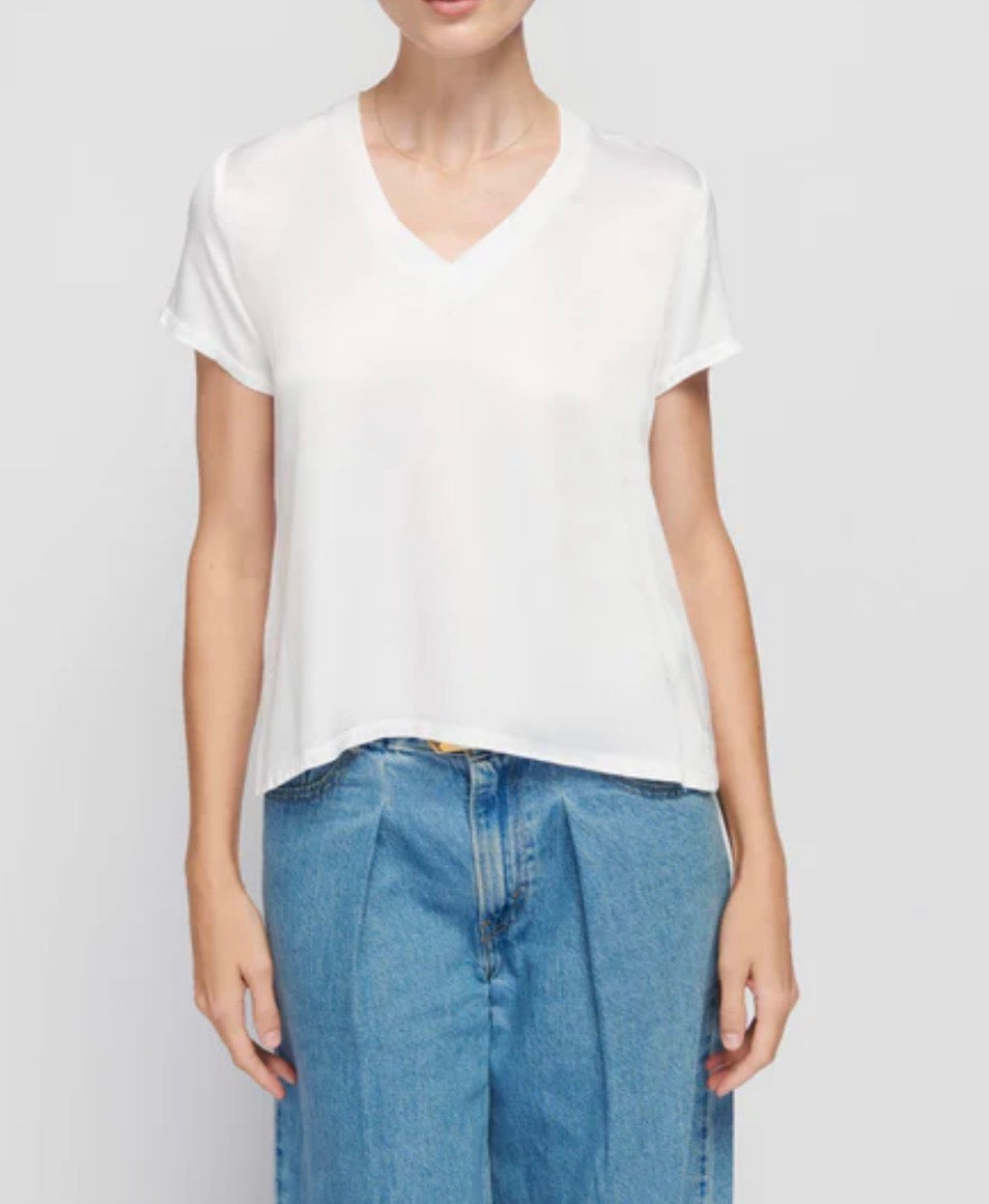 Nation June V Neck Satin Tee