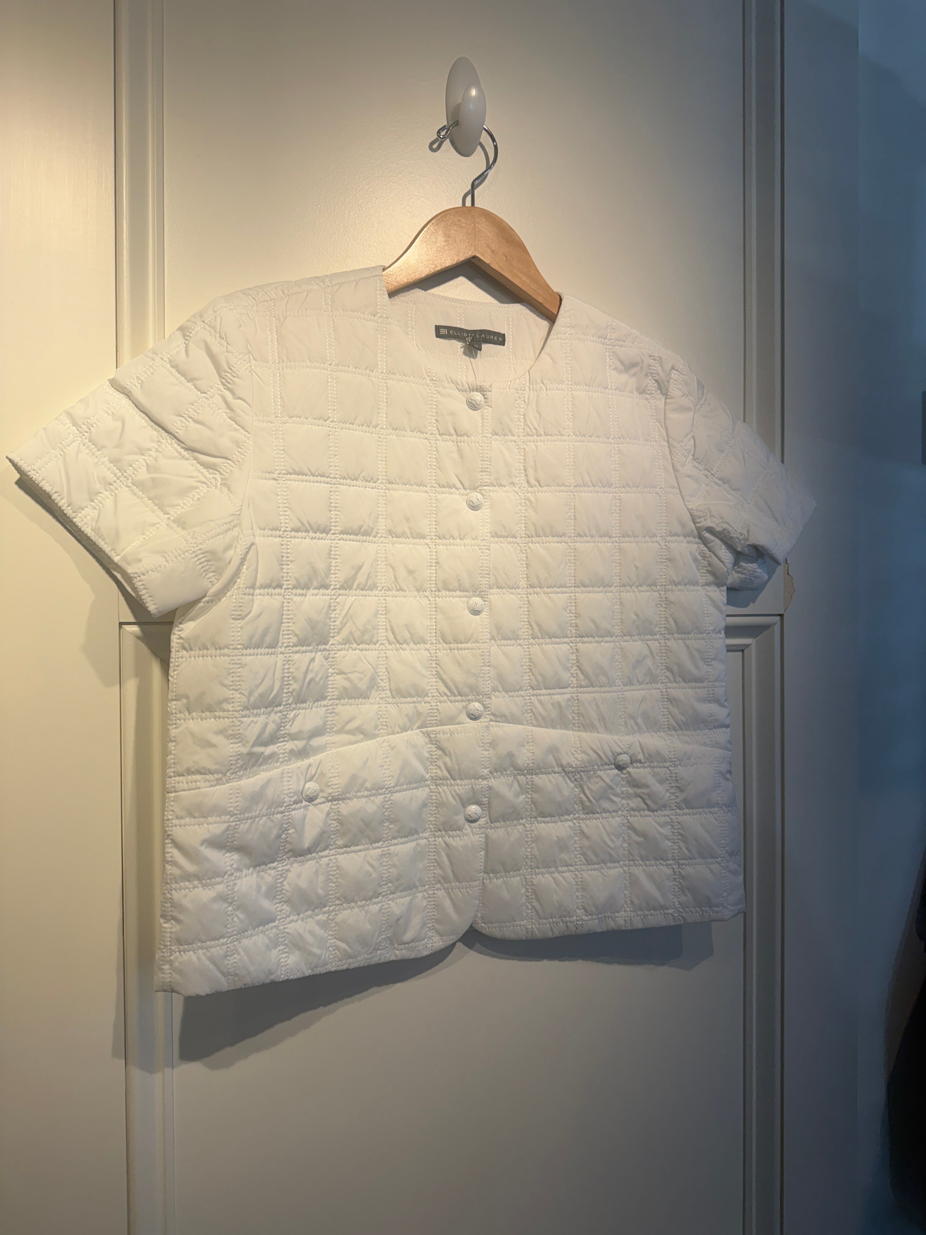 Elliott Lauren Puffer Cardigan White