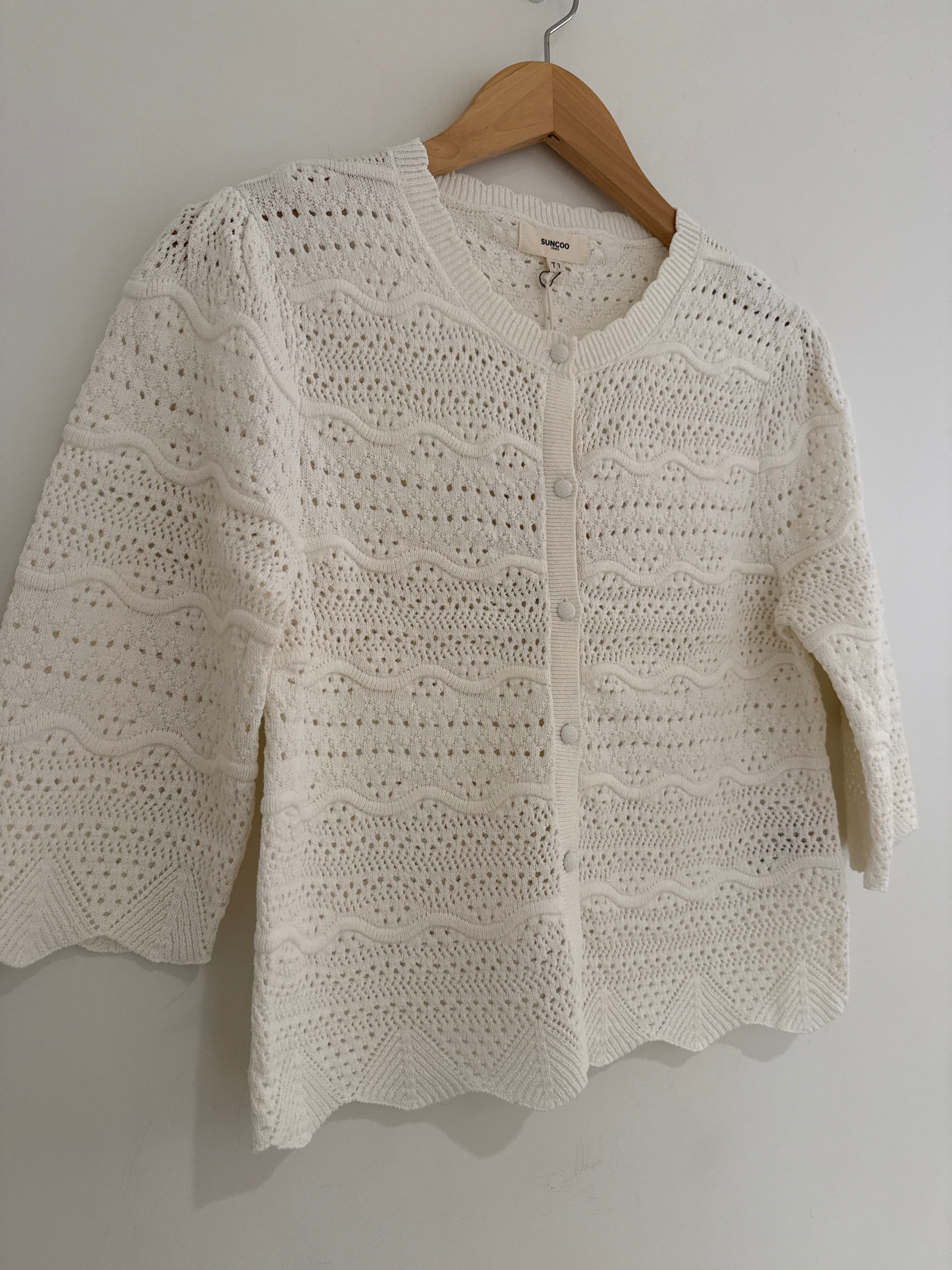 Suncoo Patterned Ivory Sweater