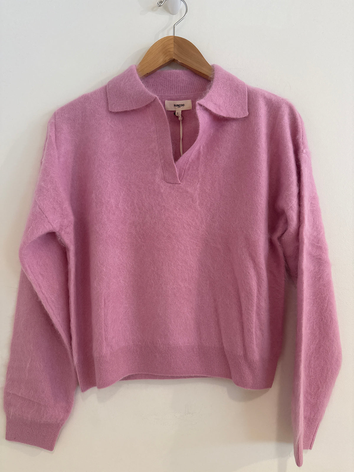 Suncoo Pink Polo Sweater