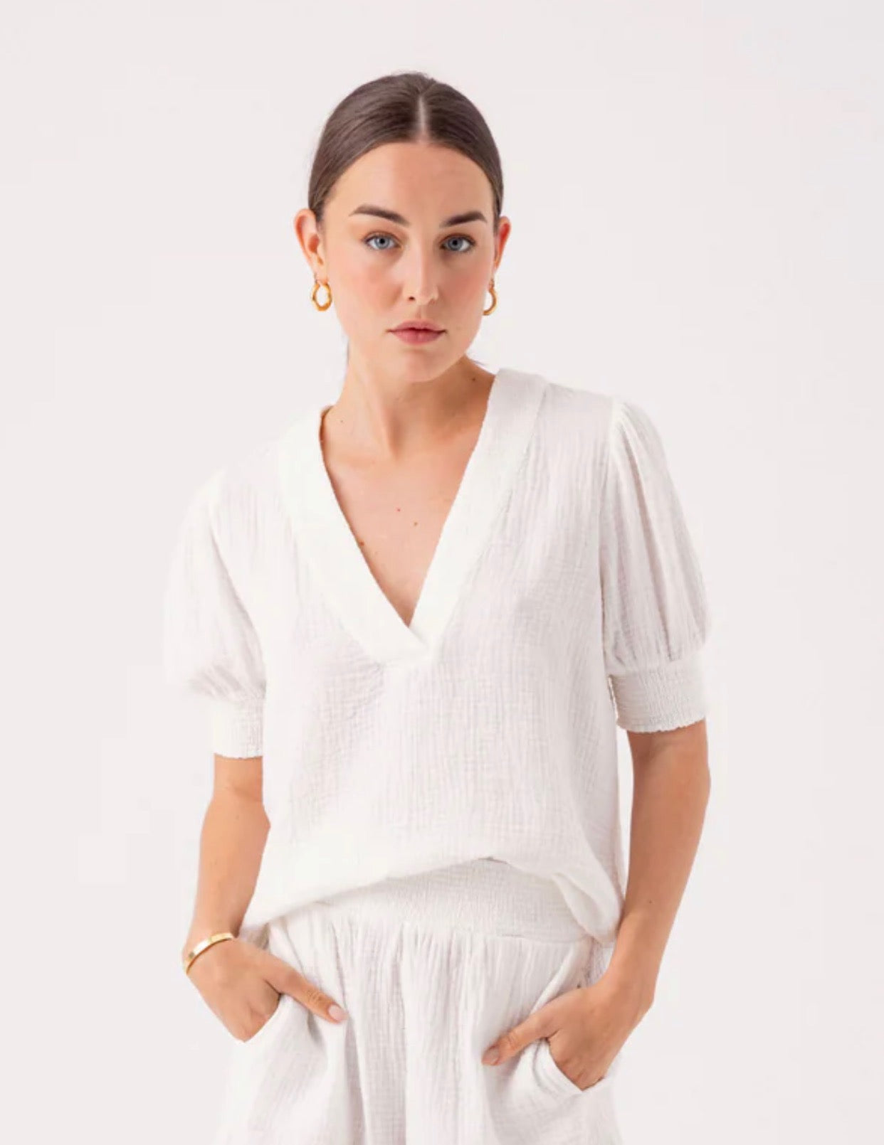 Sundays White Gauze Elsa Top