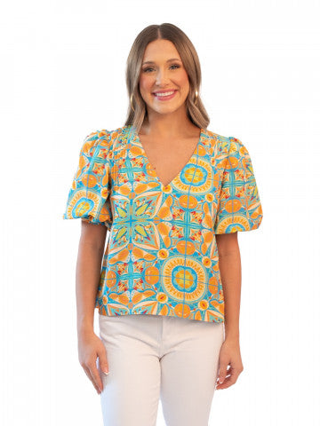 Emily McCarthy Poolside Linen Penny Top