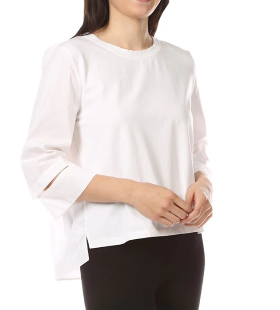 Elliot Lauren White Split Sleeve Top