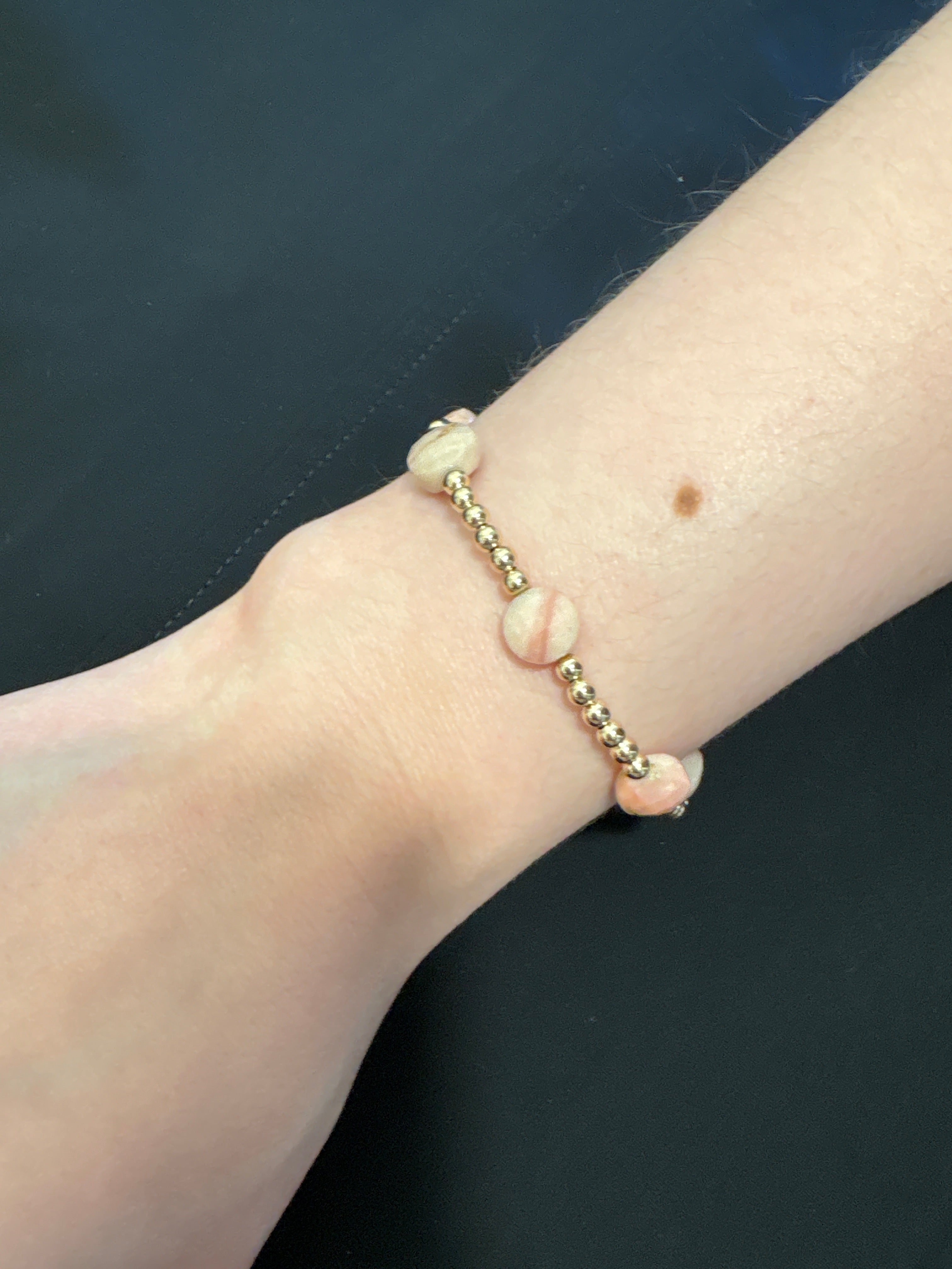 E Newton Admire Gold 3mm Pink Opal