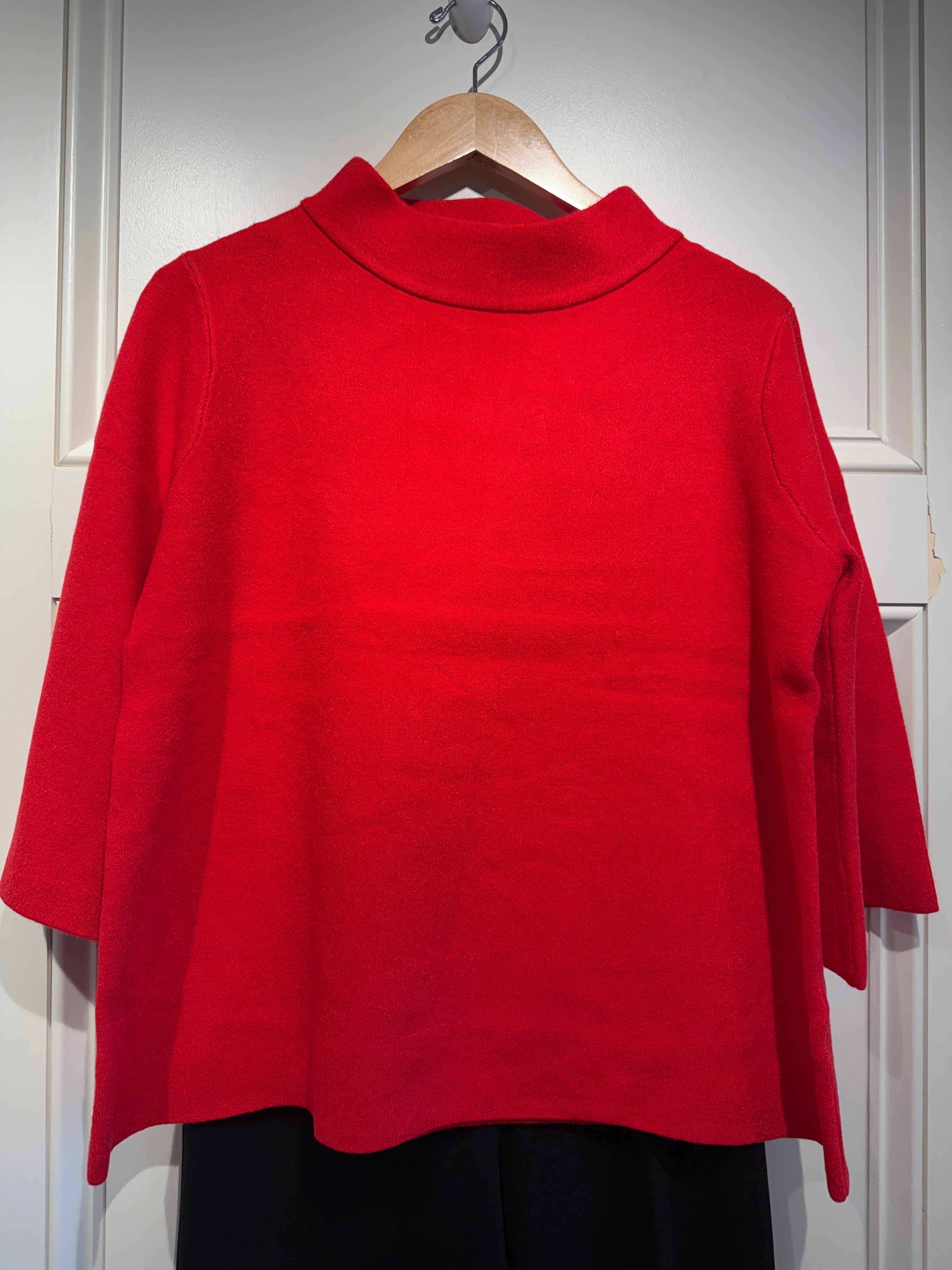 Fame Mock Neck Sweater red