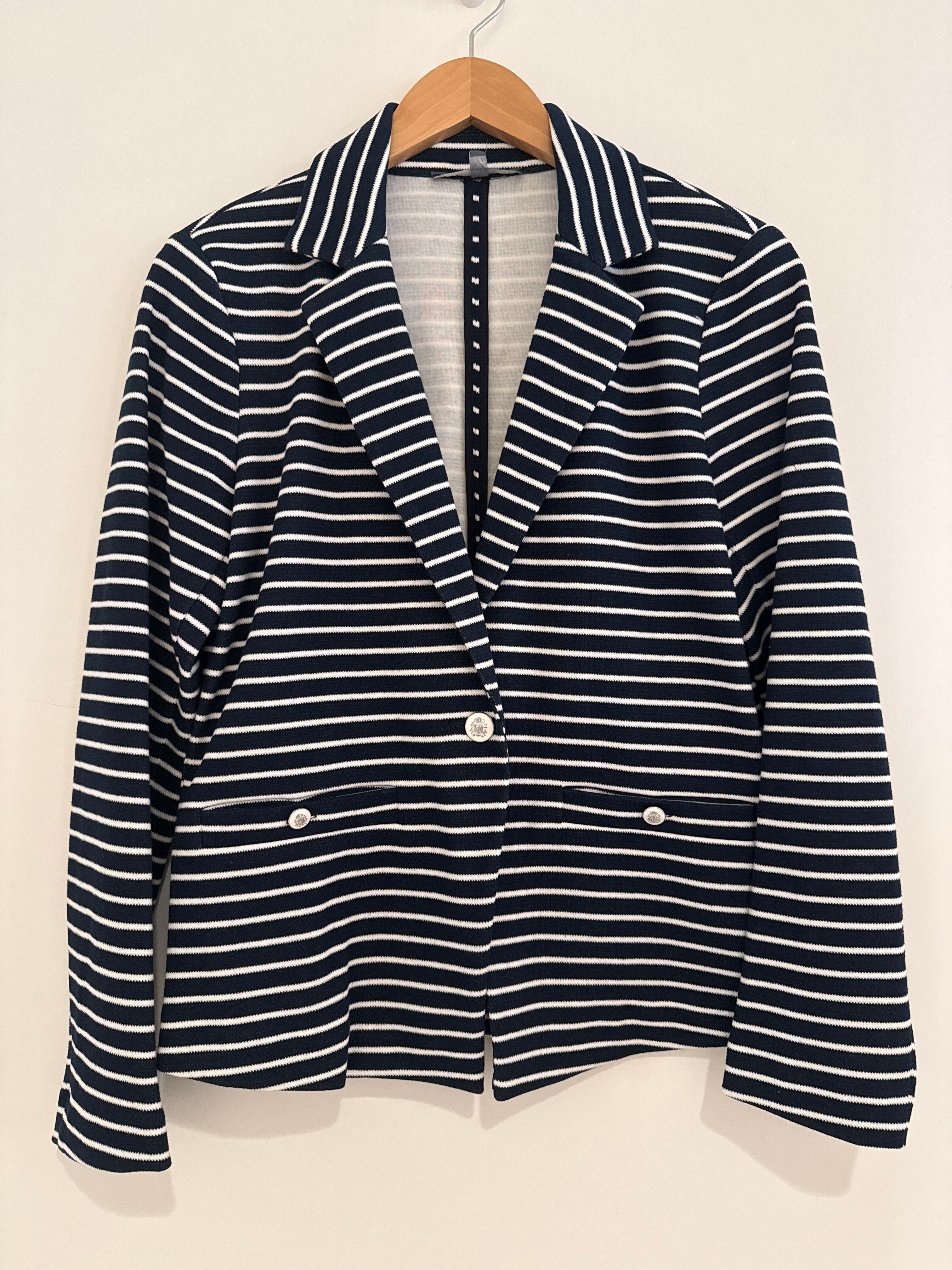 Elliott Lauren Knit Blazer Navy And White Stripe