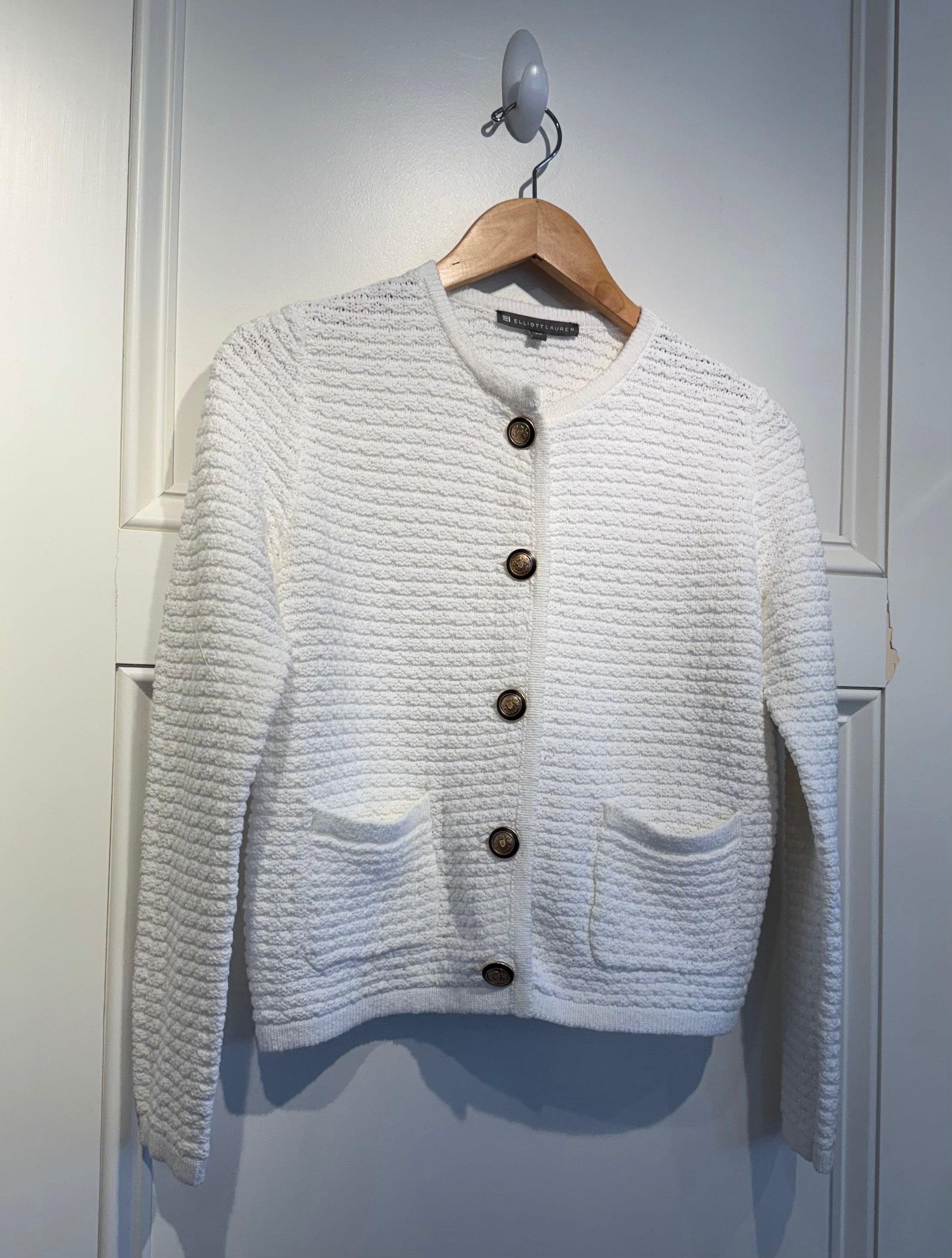 Elliott Lauren White Cardigan