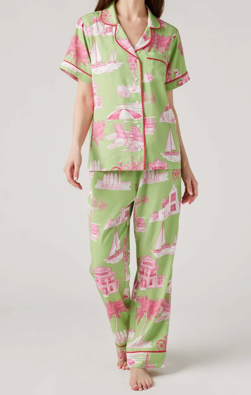 Katie Kime Florida Toile Pajama Pants Set