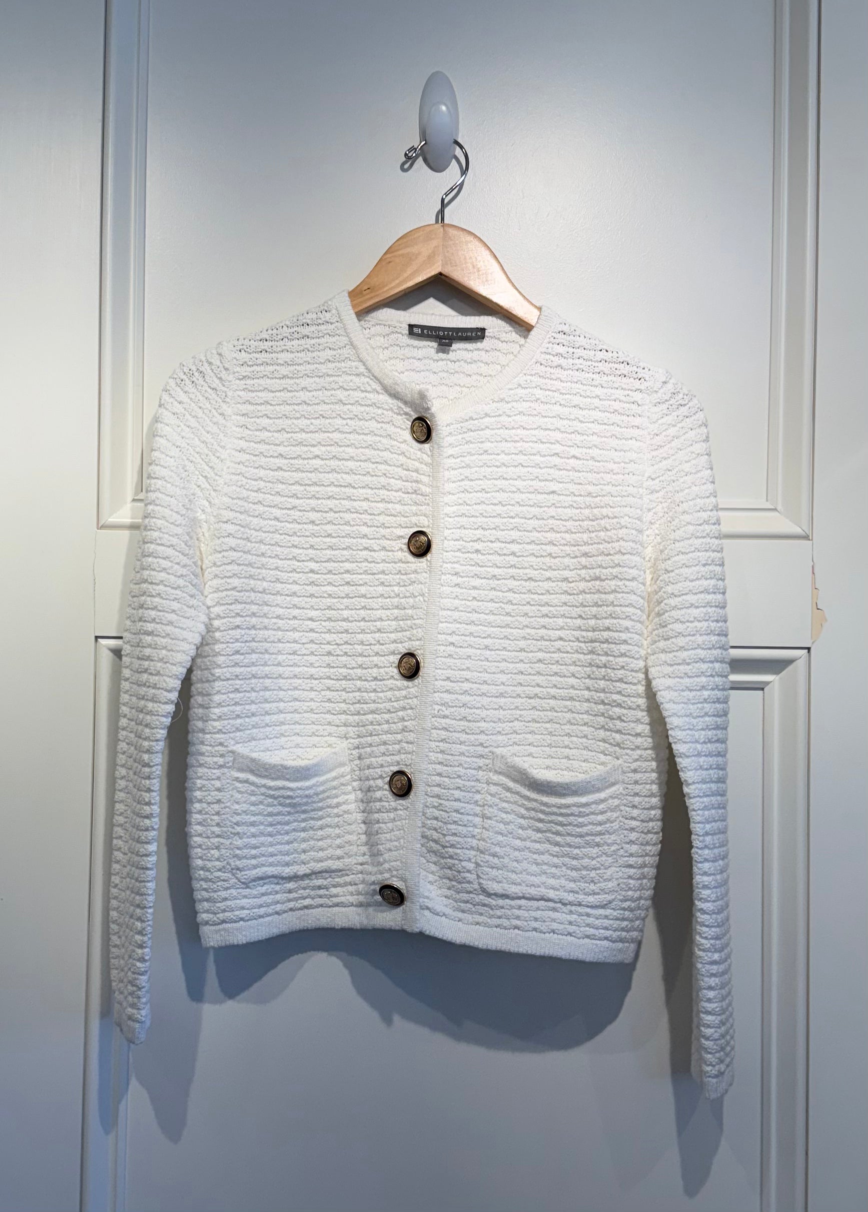 Elliott Lauren White Cardigan