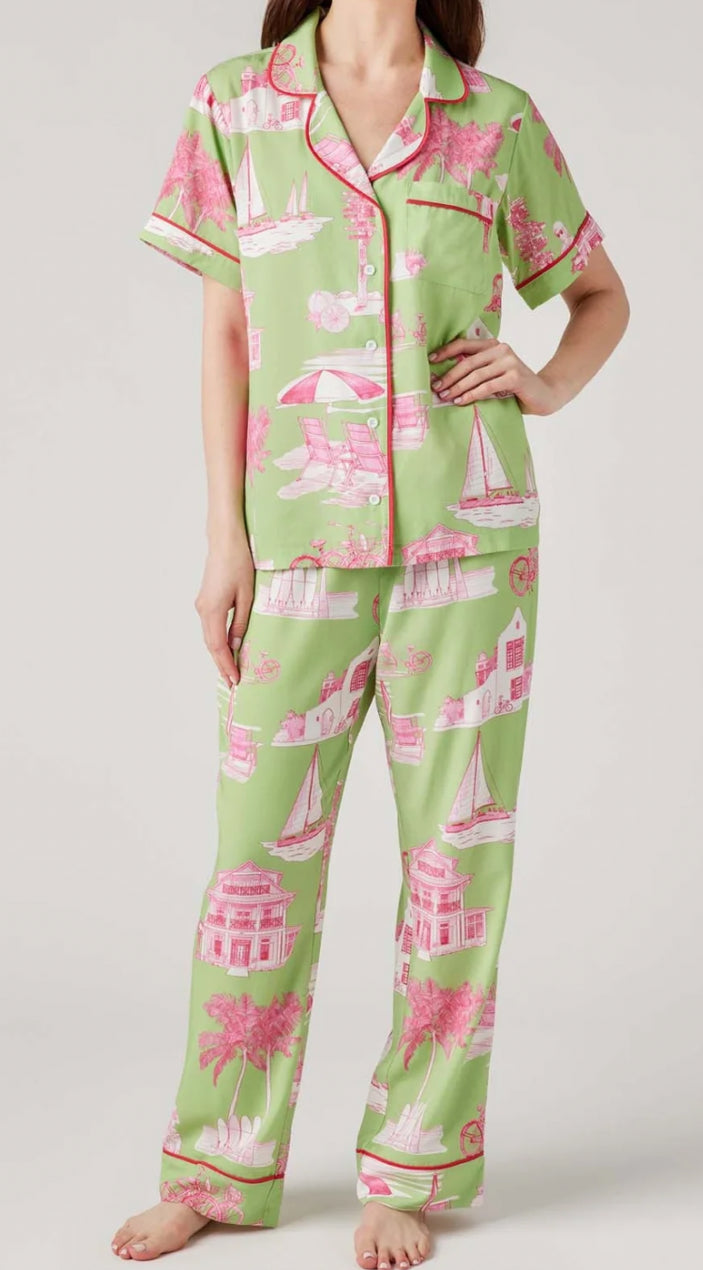 Katie Kime Florida Toile Pajama Pants Set