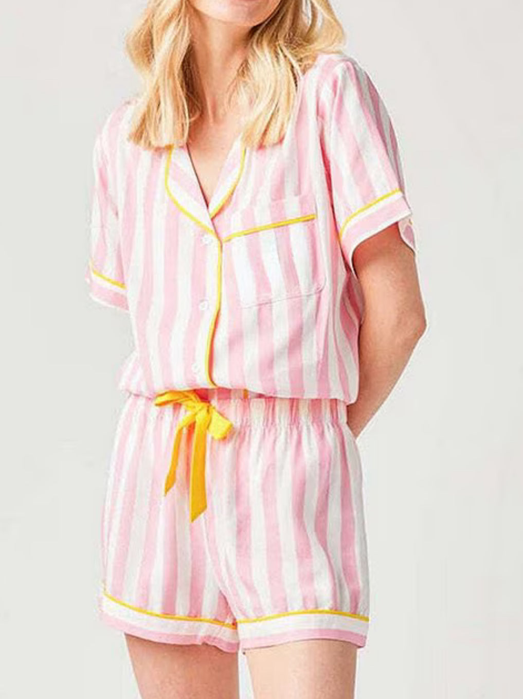 Katie Kime Retro Stripe Pajama Short Set