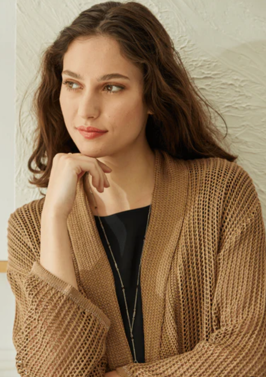 Lysse Harper Linen Mesh Cardigan