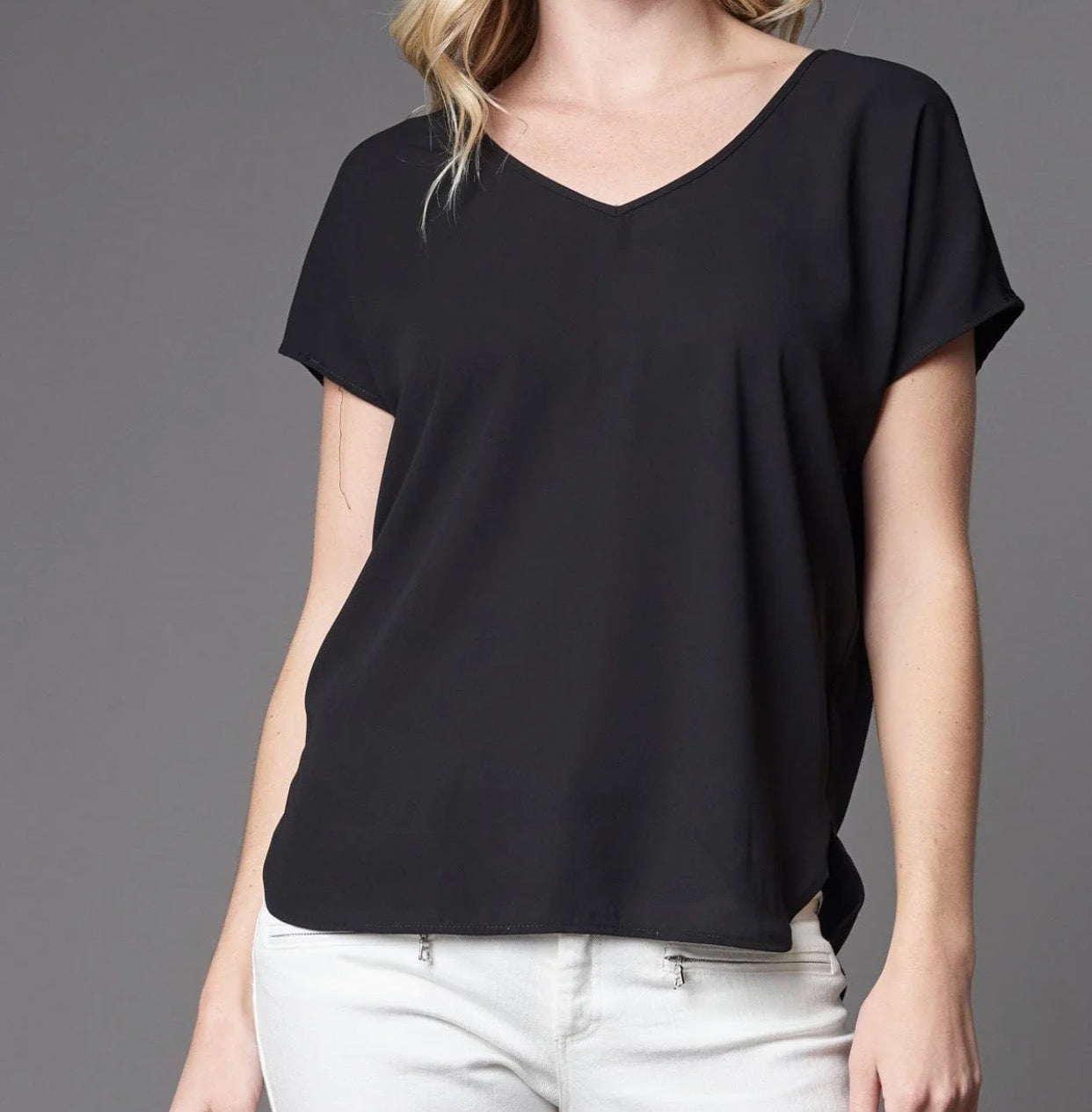 Lola & Sophie Hybrid Drop Shoulder Tee Black