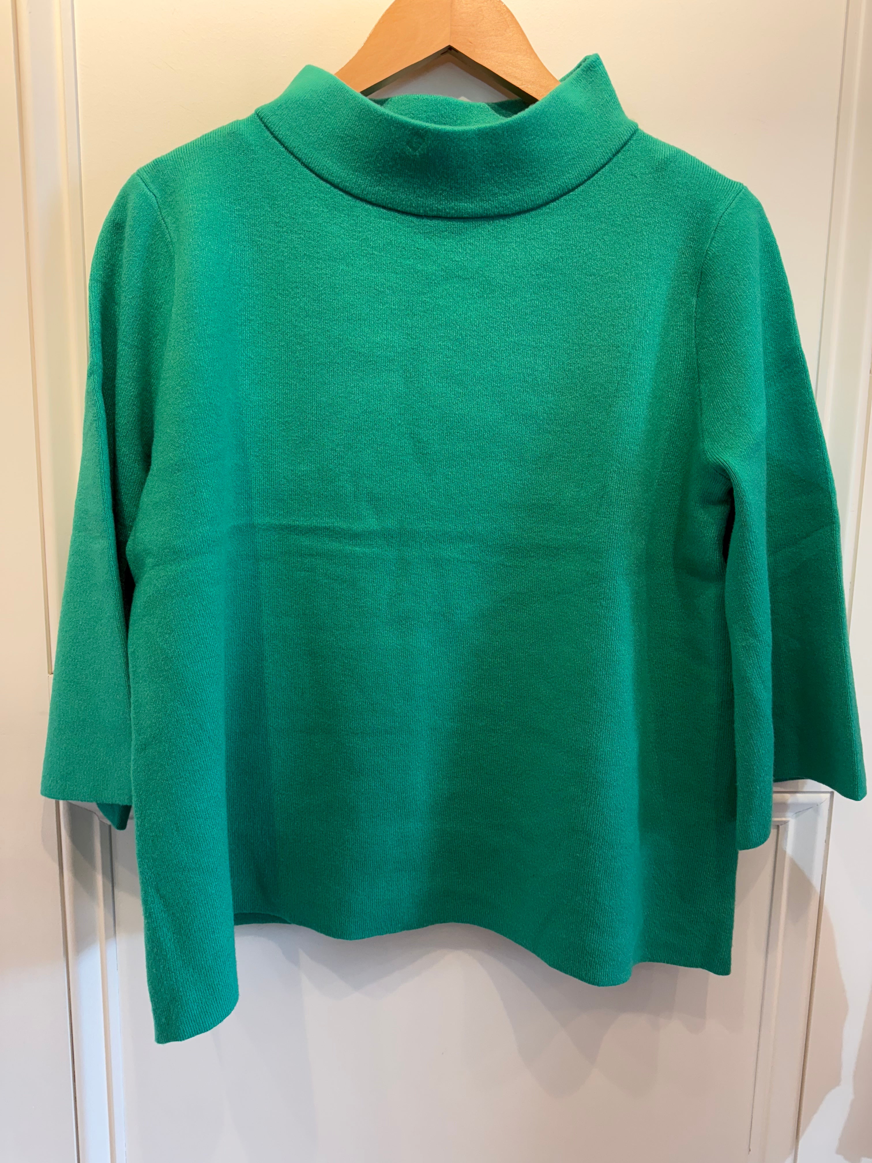 Fame Mock Neck Sweater Emerald Green