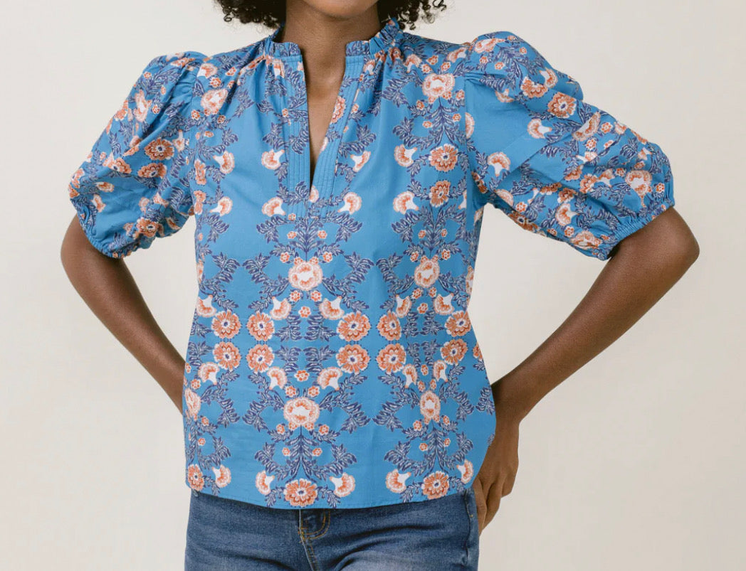 LaRoque Alix Blouse Indigo Floral