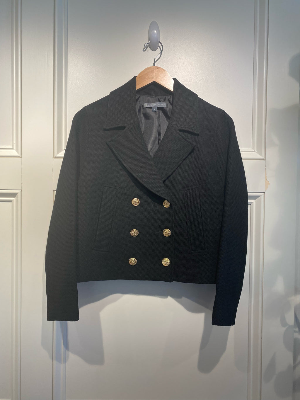 Elliott Lauren Knit Cropped Jacket Black