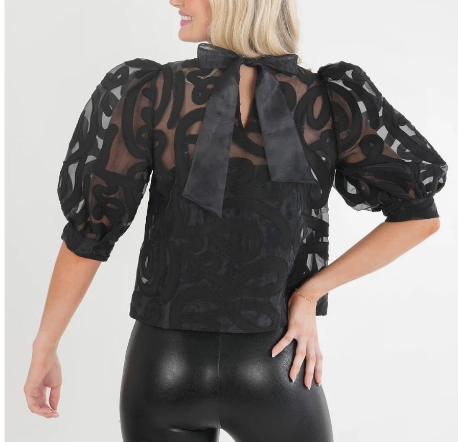 Emily McCarthy Bella Top Black Organza